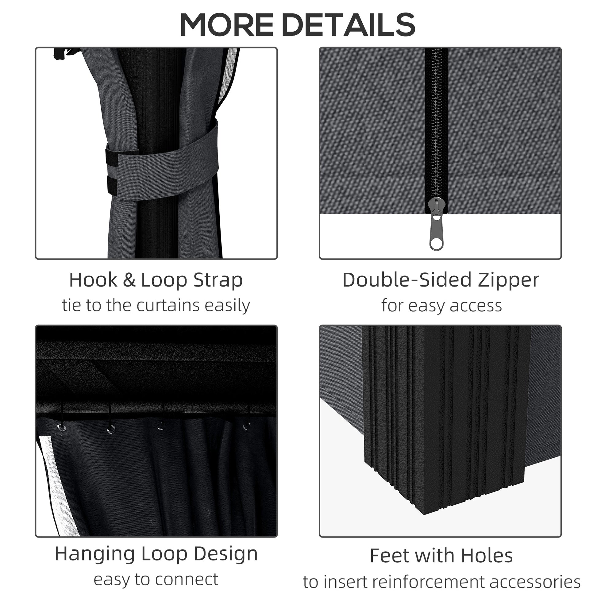 3 x 3.7m Outdoor Hardtop Gazebo Canopy Aluminium Frame with 2-Tier Roof & Mesh Netting Sidewalls for Patio, Dark Grey