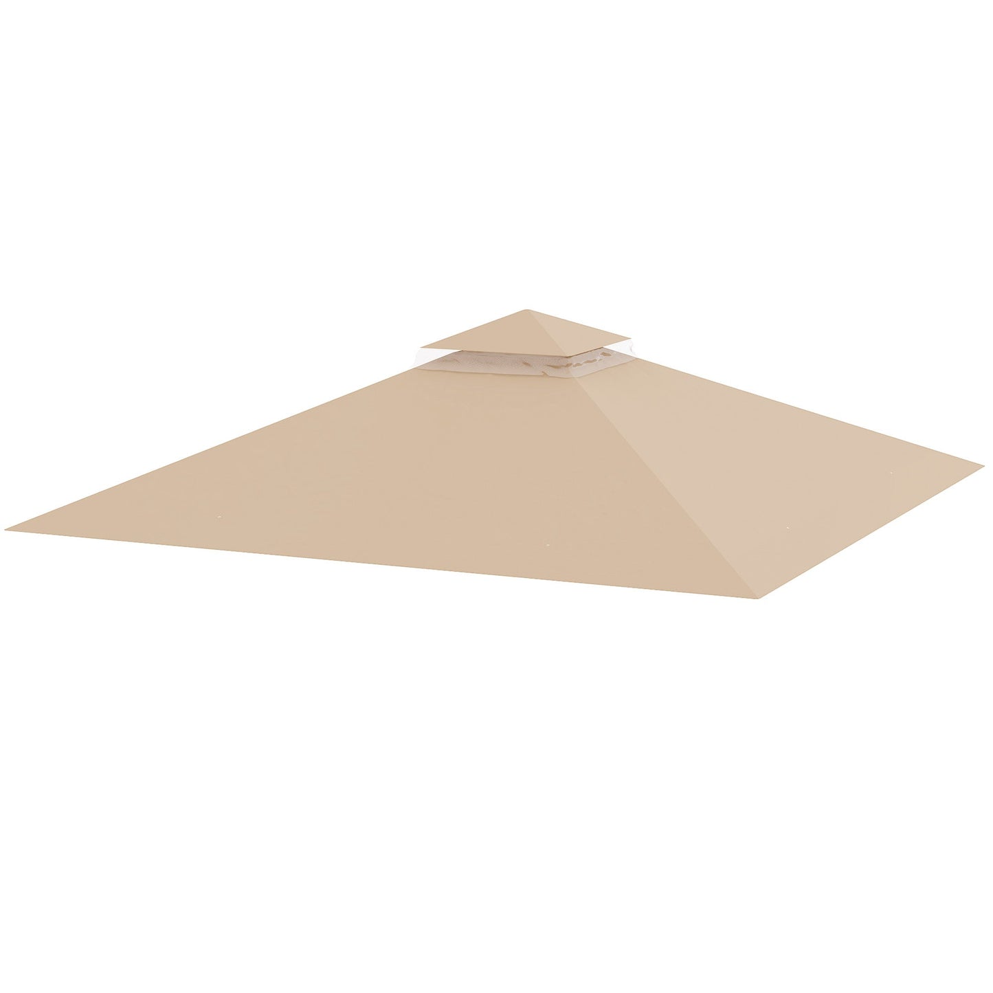 3x3(m) Replacement Gazebo Canopy, Double Tier Roof Top for Garden, Patio, Outdoor, Khaki (TOP ONLY)