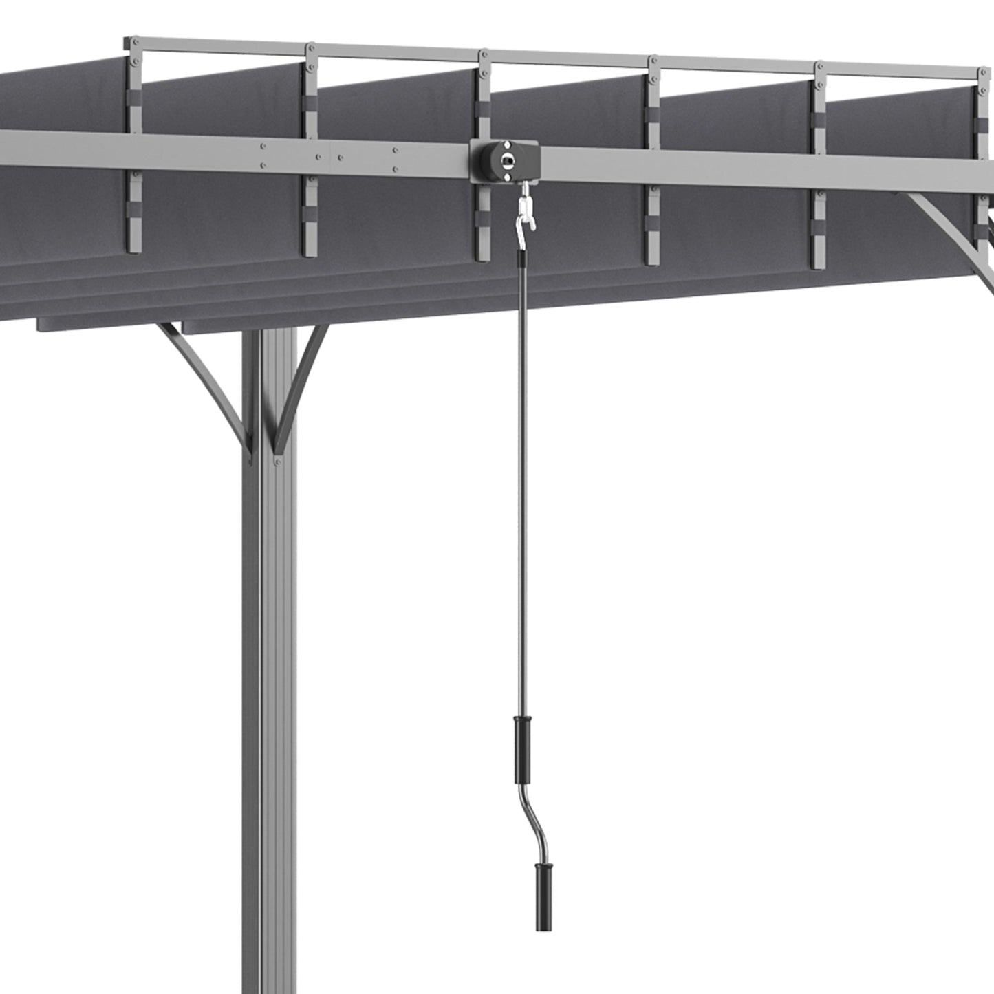 4 x 3(m) Outdoor Louvered Pergola with Adjustable Roof, AluminIum Patio Gazebo Canopy with Ground Stakes for Patio, Lawn, Garden, Grey
