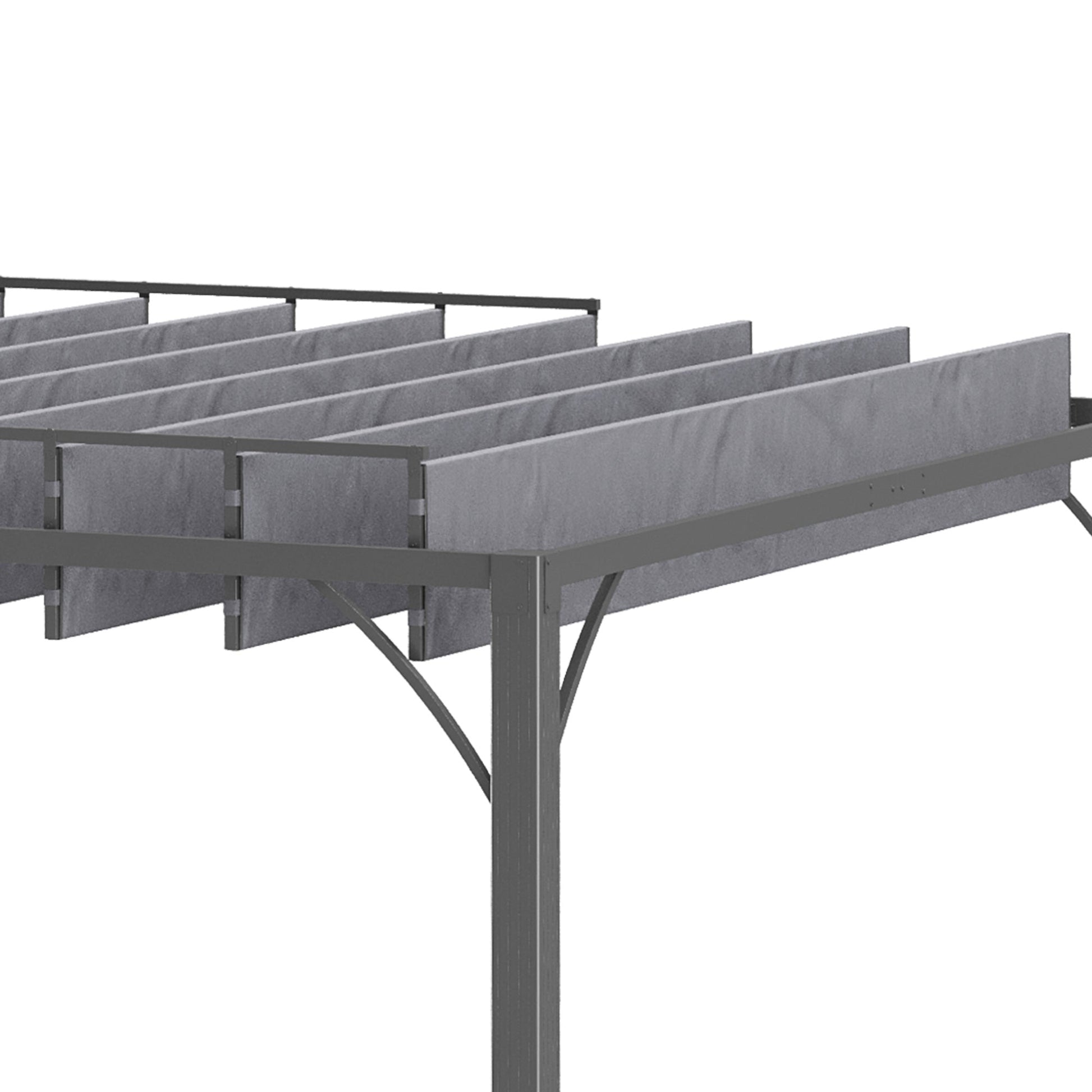 4 x 3(m) Outdoor Louvered Pergola with Adjustable Roof, AluminIum Patio Gazebo Canopy with Ground Stakes for Patio, Lawn, Garden, Grey