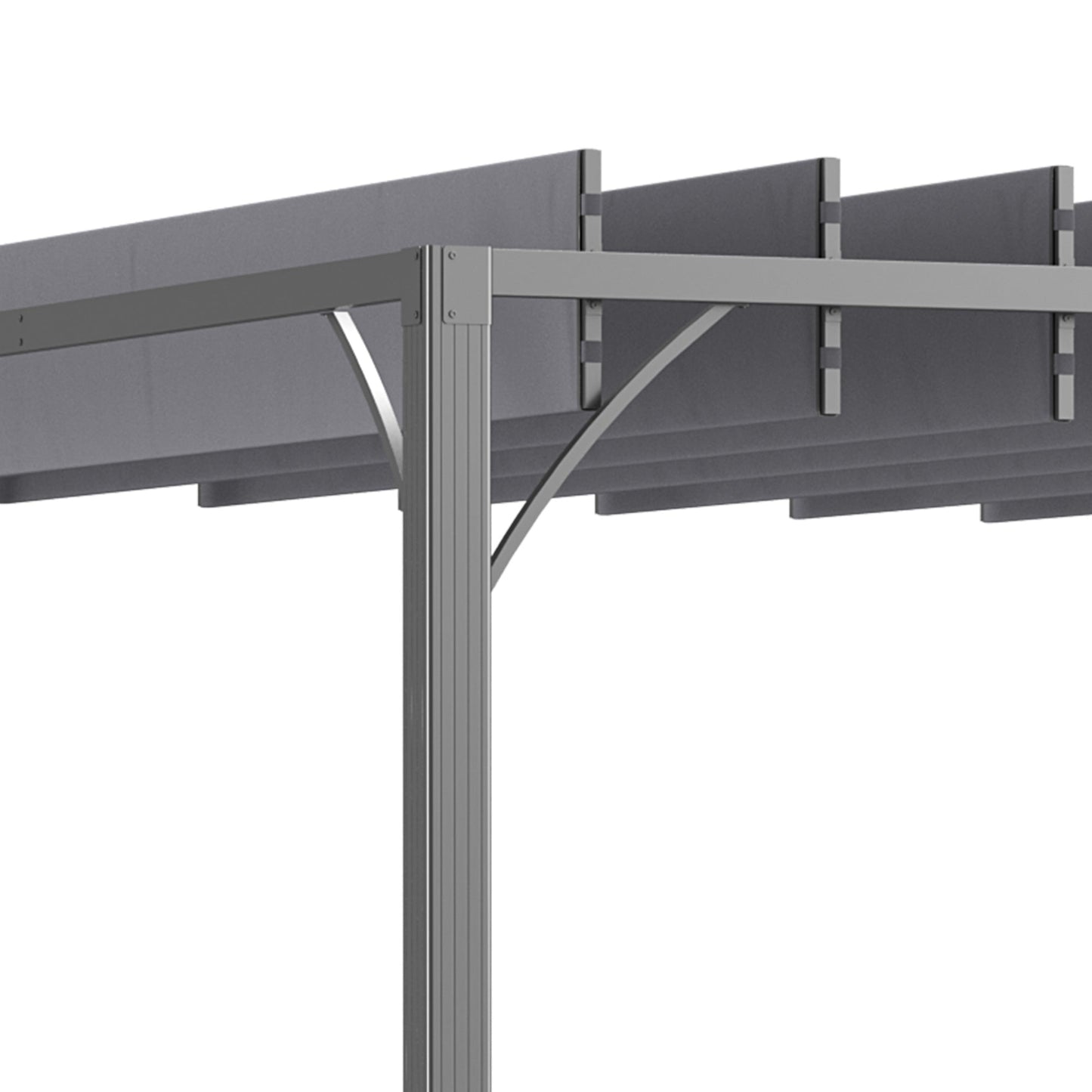 4 x 3(m) Outdoor Louvered Pergola with Adjustable Roof, AluminIum Patio Gazebo Canopy with Ground Stakes for Patio, Lawn, Garden, Grey