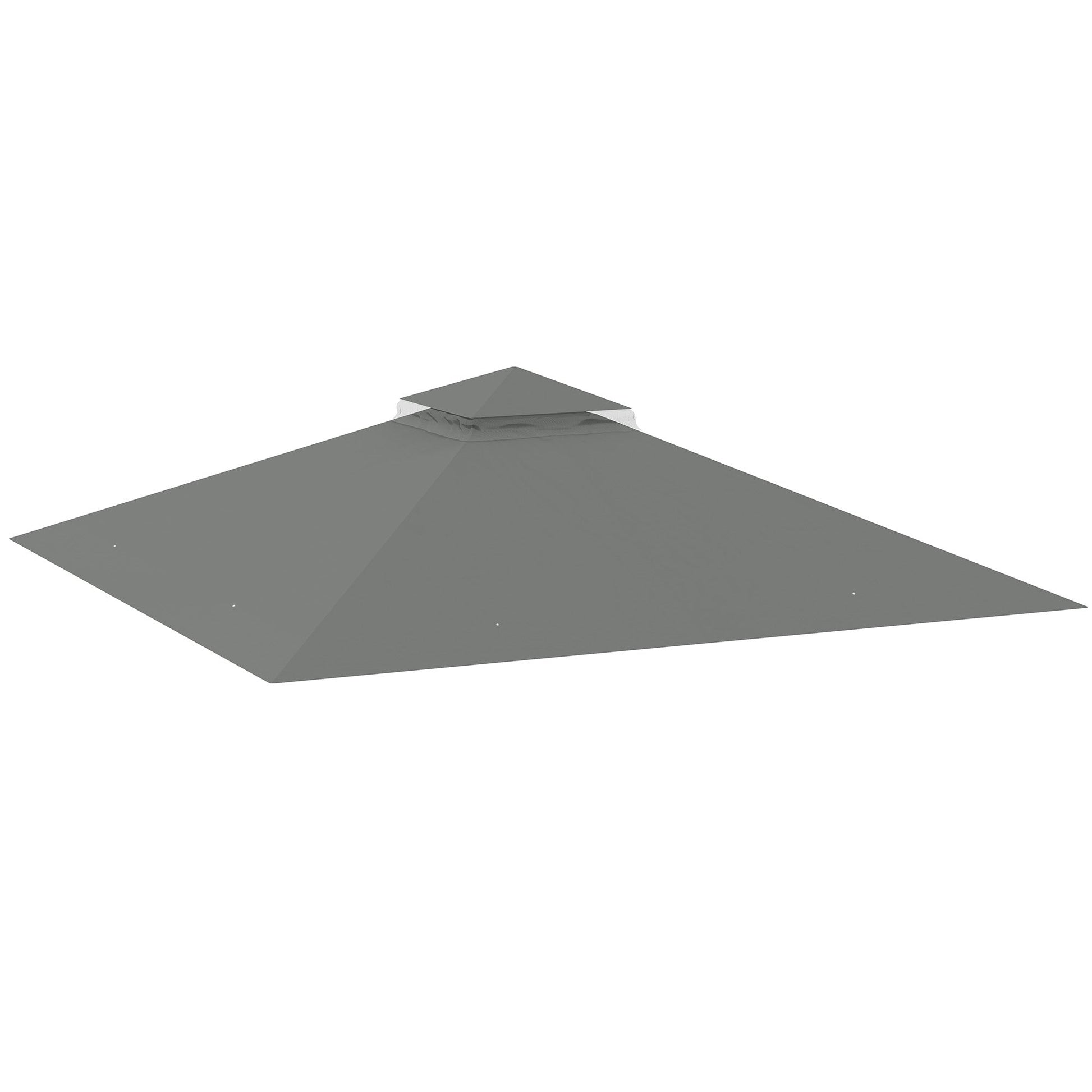 3x3(m) Replacement Gazebo Canopy, Double Tier Roof Top for Garden, Patio, Outdoor, Grey (TOP ONLY)