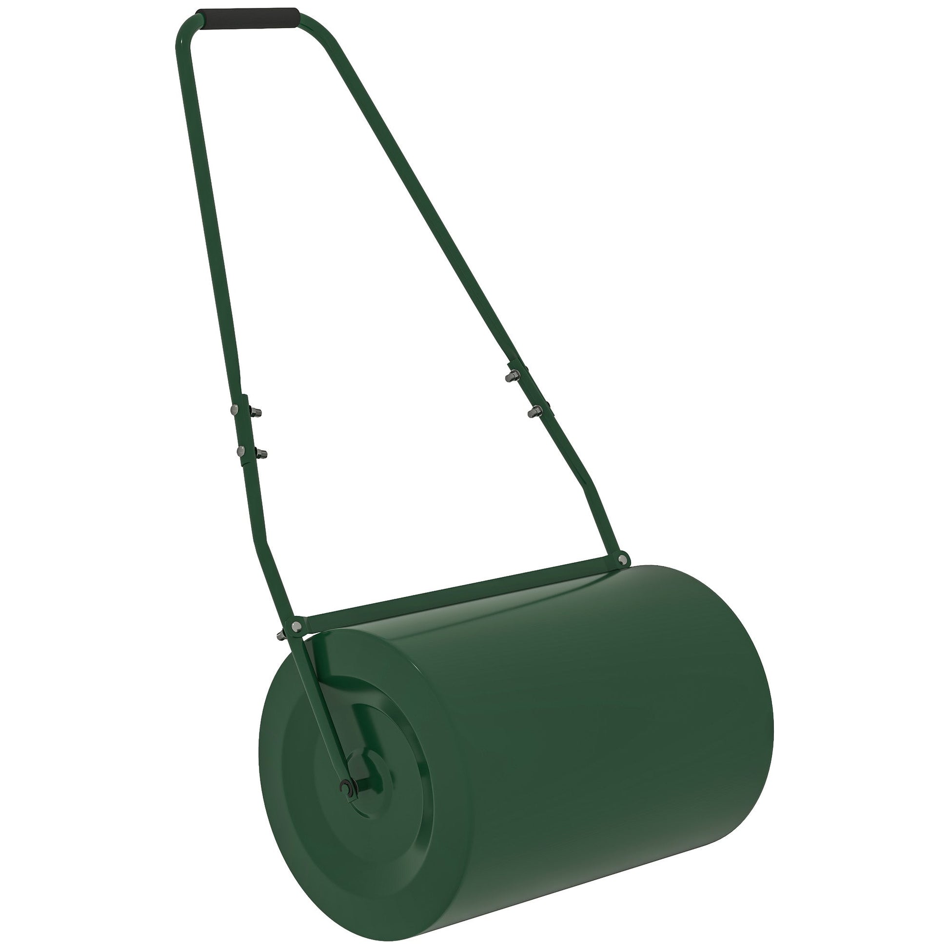 63 L Heavy Duty Water Or Sand Filled Φ30cm Garden Steel Lawn Roller Drum - Dark Green