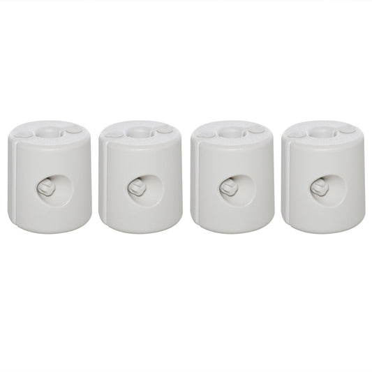 4 Pack 36 kg Gazebo Weights, Canopy Tent Weights with Rapid Clip, Gazebo Leg Weights Fill with Sand or Water, White