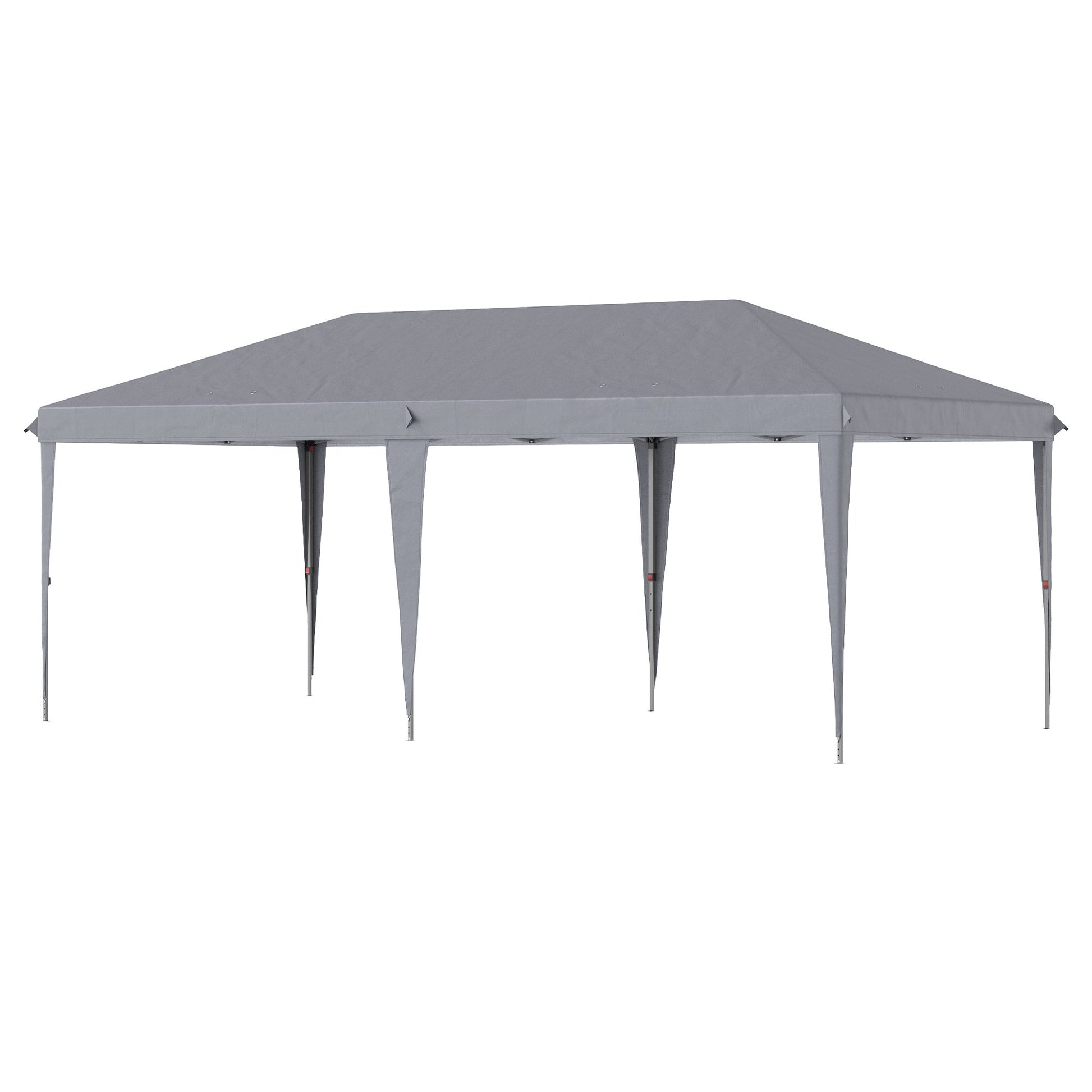 Pop Up Gazebo 3 x 6m, Foldable Canopy Tent, Height Adjustable Wedding Awning Canopy w/ Carrying Bag, Grey