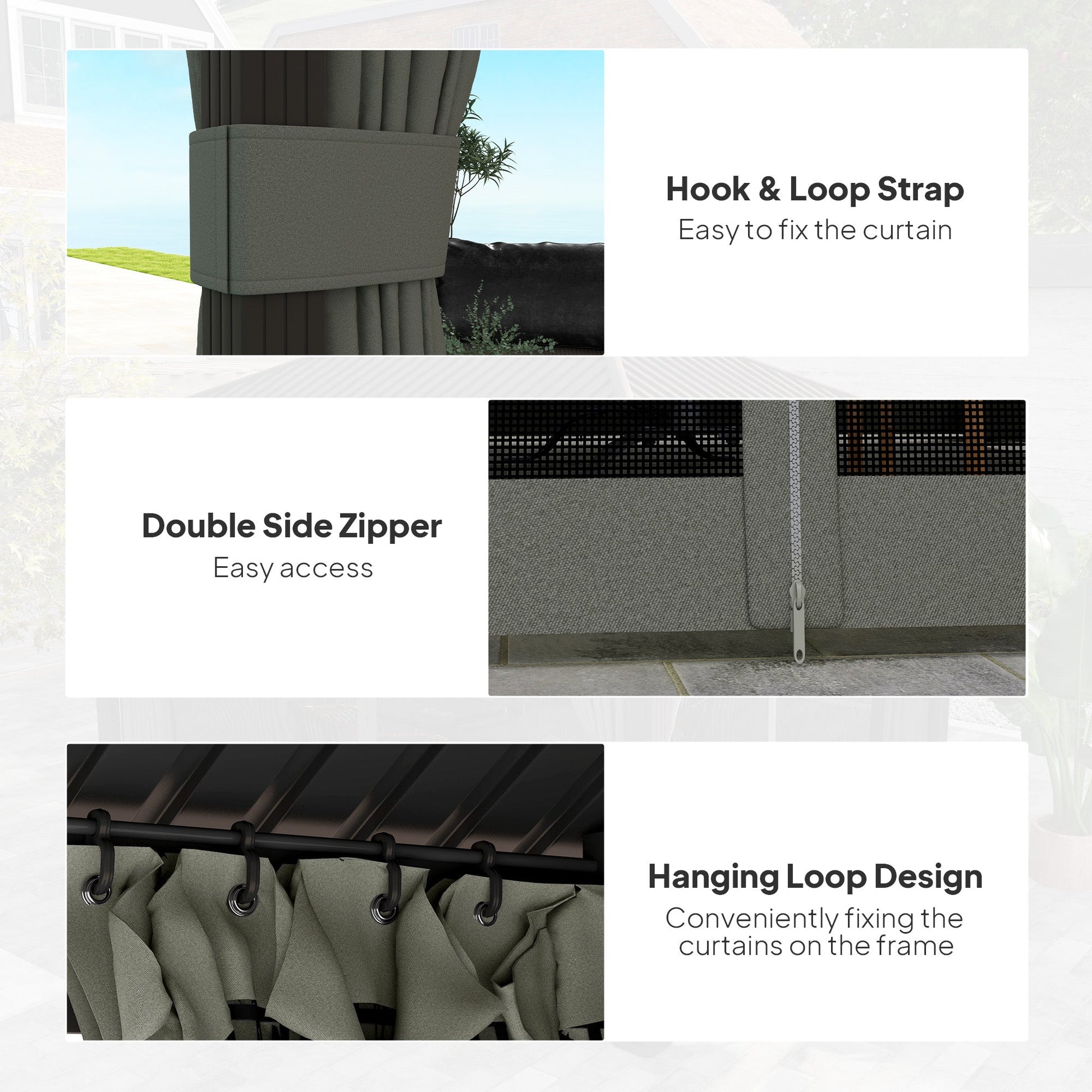 3 x 3.6m Outdoor Hardtop Gazebo Metal Roof Patio Gazebo with Aluminium Frame, Mesh Nettings, Curtains, & Roomy Interior Space, Dark Grey