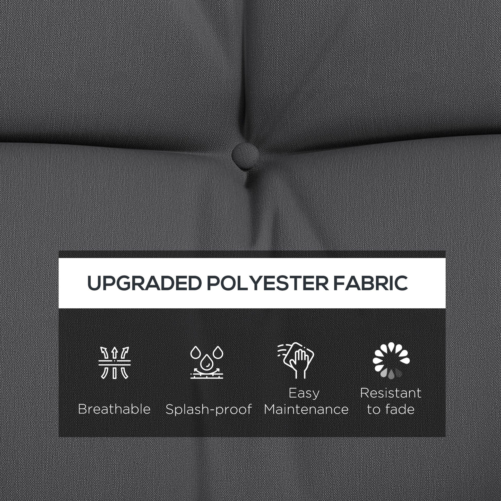 Outdoor Seat Cushions Back Cushion with 2 Pillows, Water Repellent Seat Pads for 3-Seater Chair, Swing, Sofa, CUSHIONS ONLY, NO SWING, Charcoal Grey