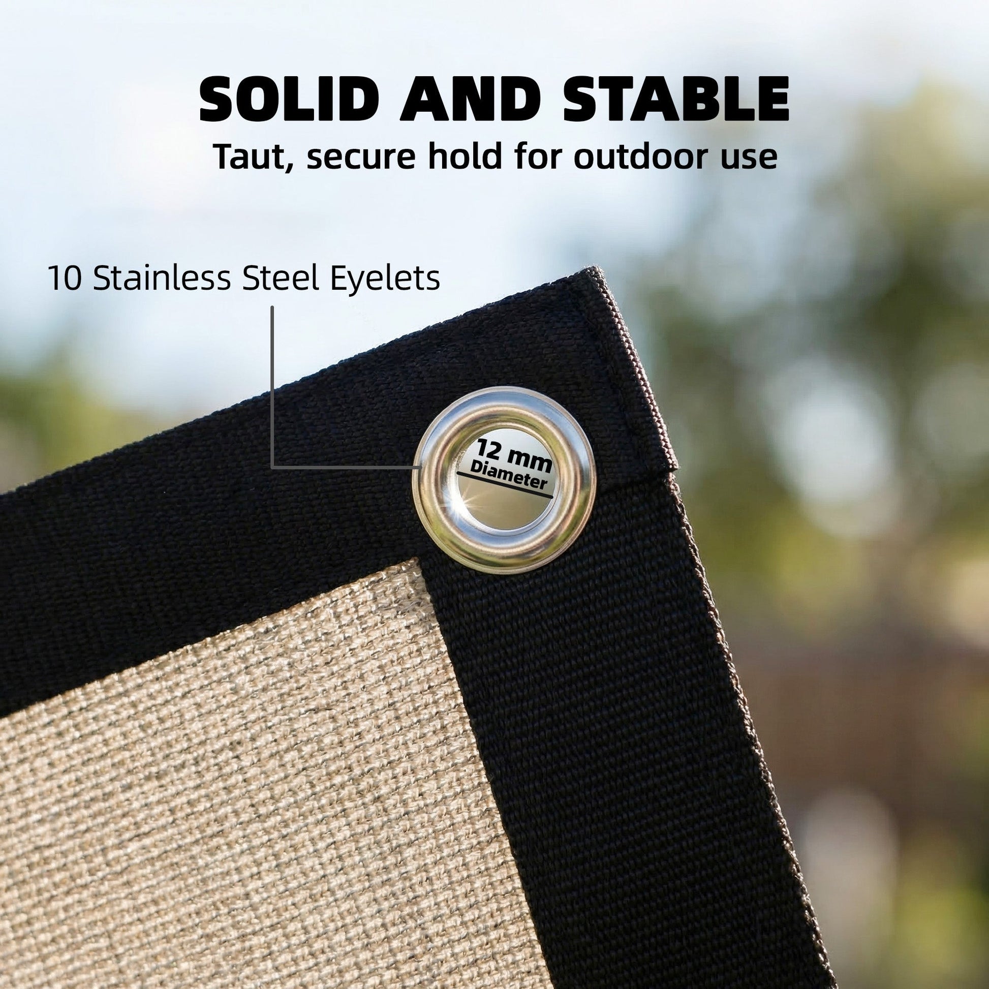 Sun Shade Sail, 2 x 3 m Rectangle Sunscreen Awning Canopy with Stainless Steel Eyelets and Bungee Cords, UV Protection Shade Sail  for Outdoors, Garden, Patio, Beige