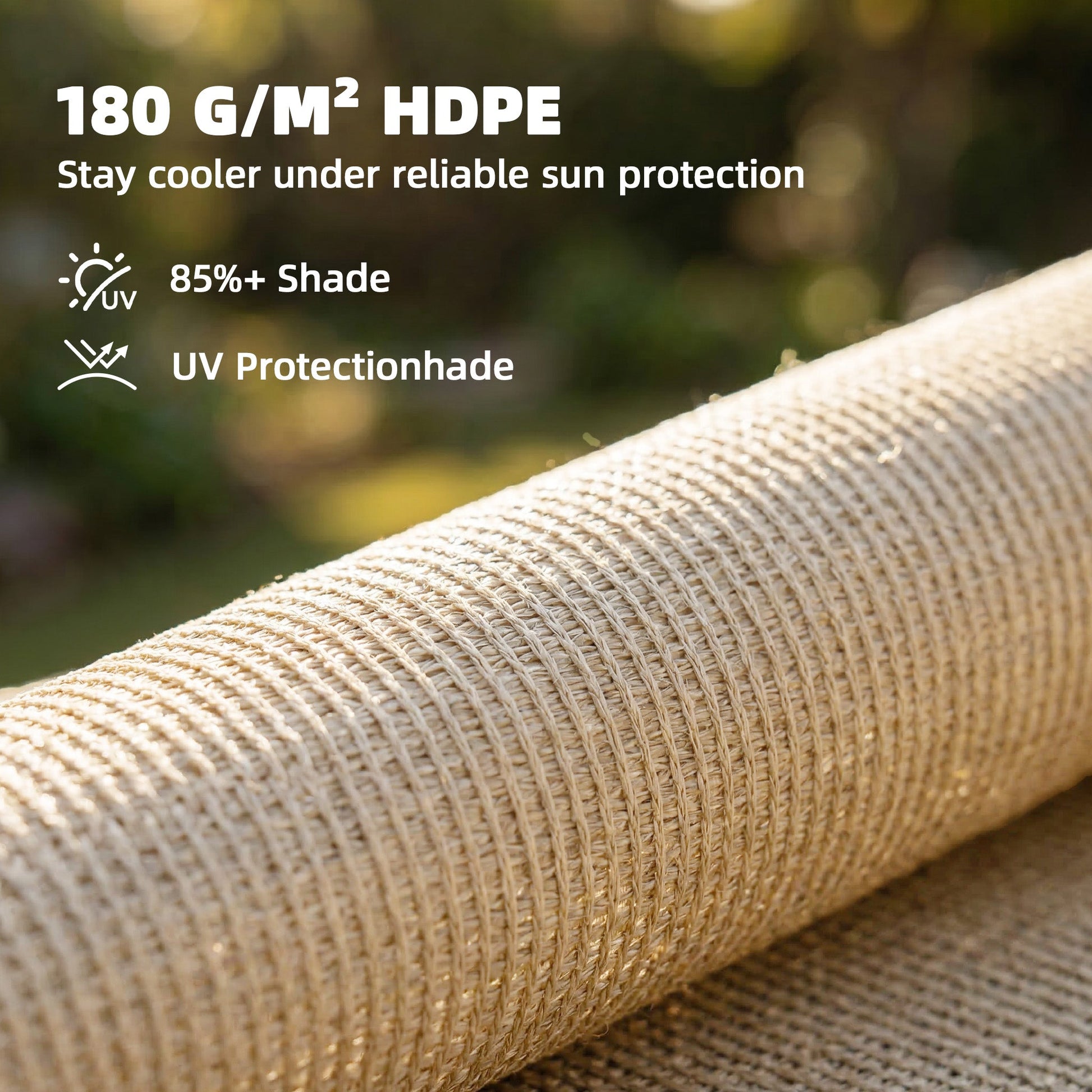 Sun Shade Sail, 2 x 3 m Rectangle Sunscreen Awning Canopy with Stainless Steel Eyelets and Bungee Cords, UV Protection Shade Sail  for Outdoors, Garden, Patio, Beige