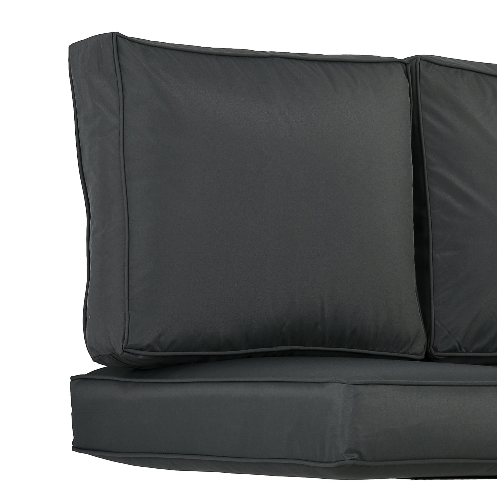 2 Seater Outdoor Seat Cushions, Backrest, Water Repellent Seat Pads for Dining Chair, Swing, Sofa, Charcoal Grey