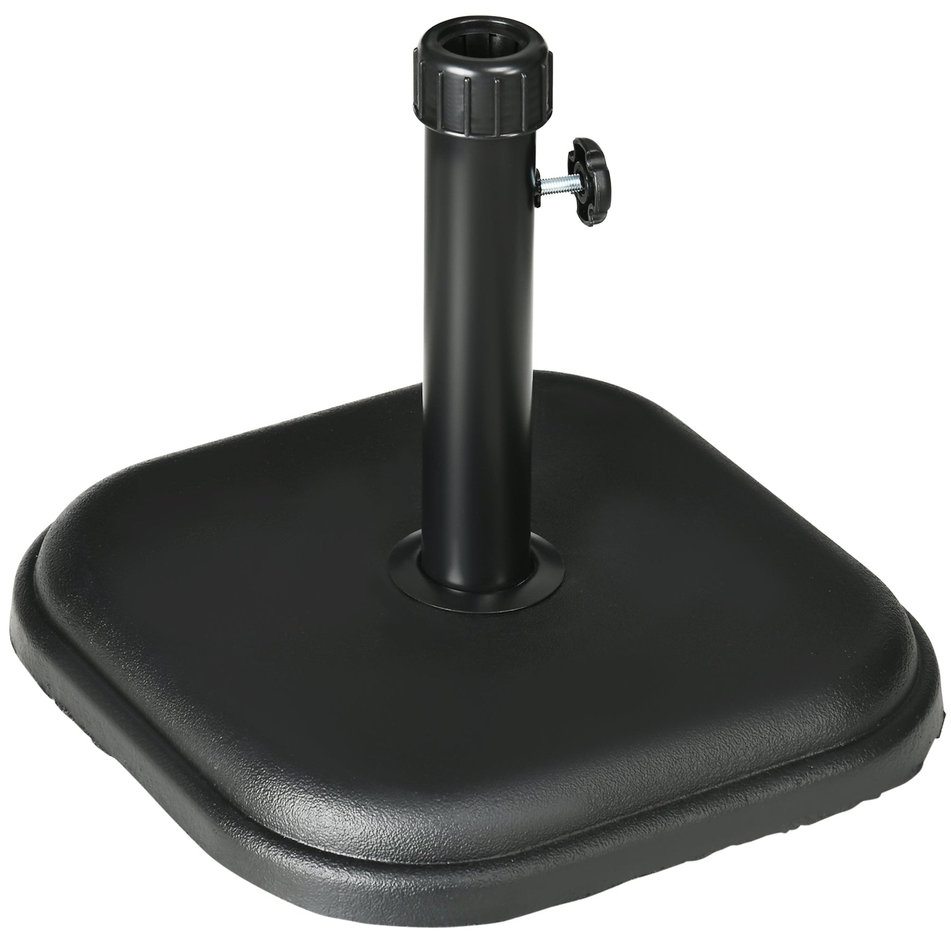 11kg Concrete Garden Parasol Base Holder, Square Outdoor Table Umbrella Stand Weight, Black