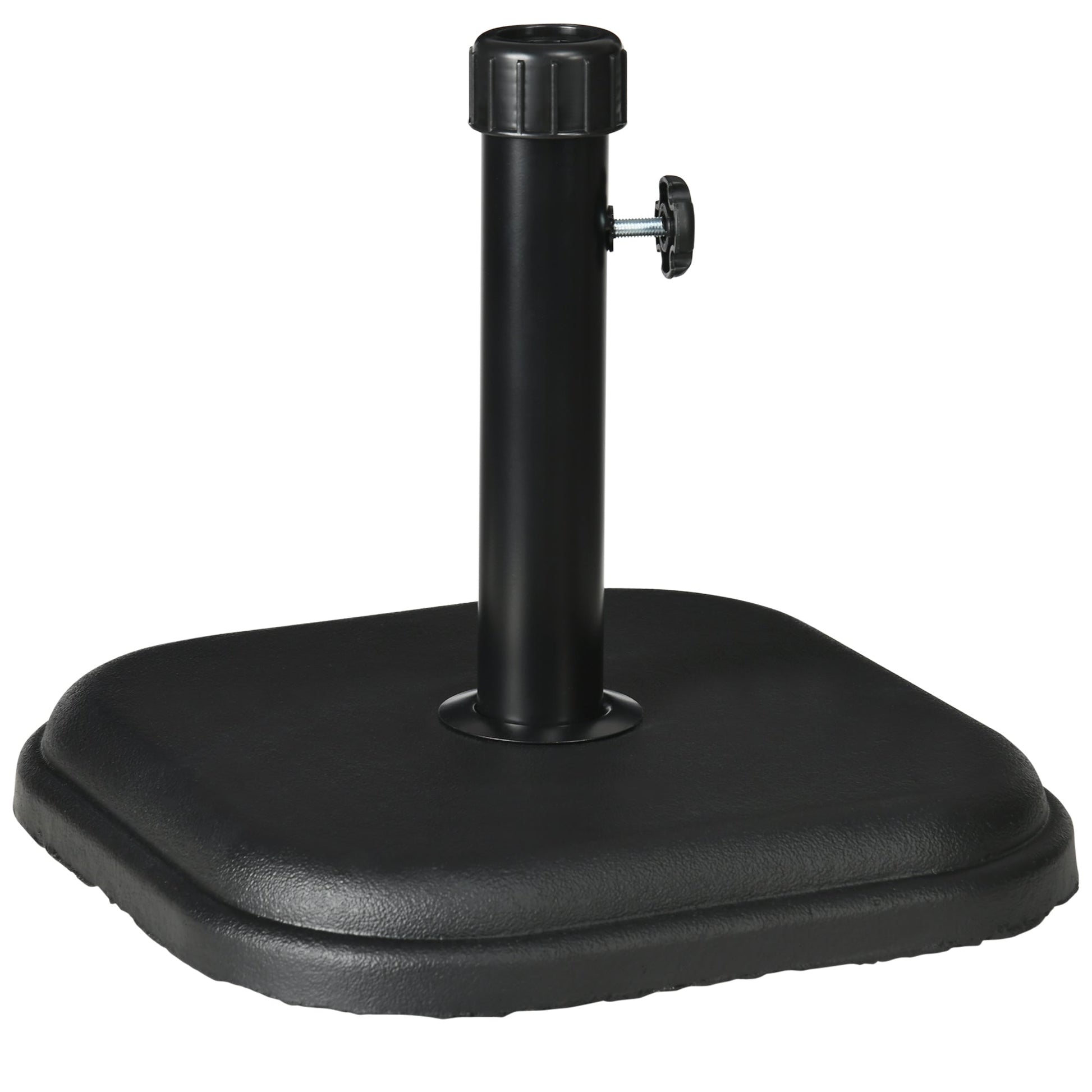 11kg Concrete Garden Parasol Base Holder, Square Outdoor Table Umbrella Stand Weight, Black