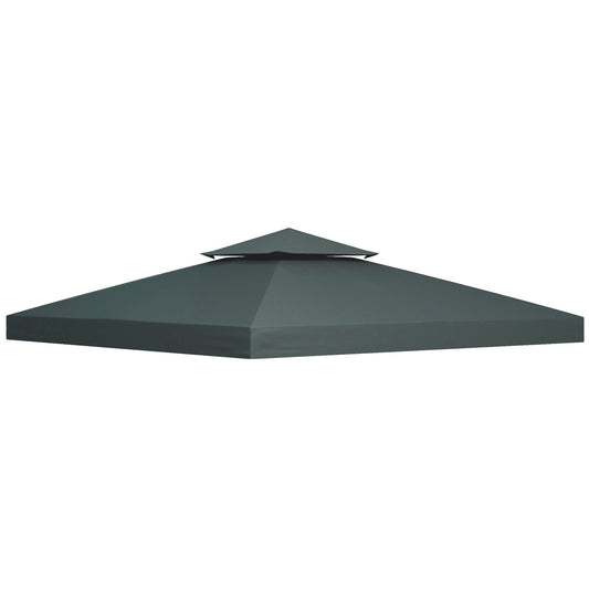 3 x 3(m) Gazebo Canopy Roof Top Replacement Cover Spare Part Charcoal Grey (TOP COVER ONLY)