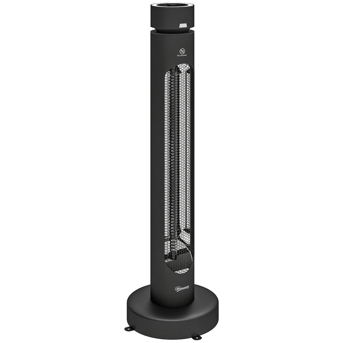 2000 W Electric Infrared Patio Heater, Free Standing Oscillating Outdoor Garden Heater with Knob/Remote Control, 8 Heat Settings, 8H Timer, IP45, Tip-over Protection, Black