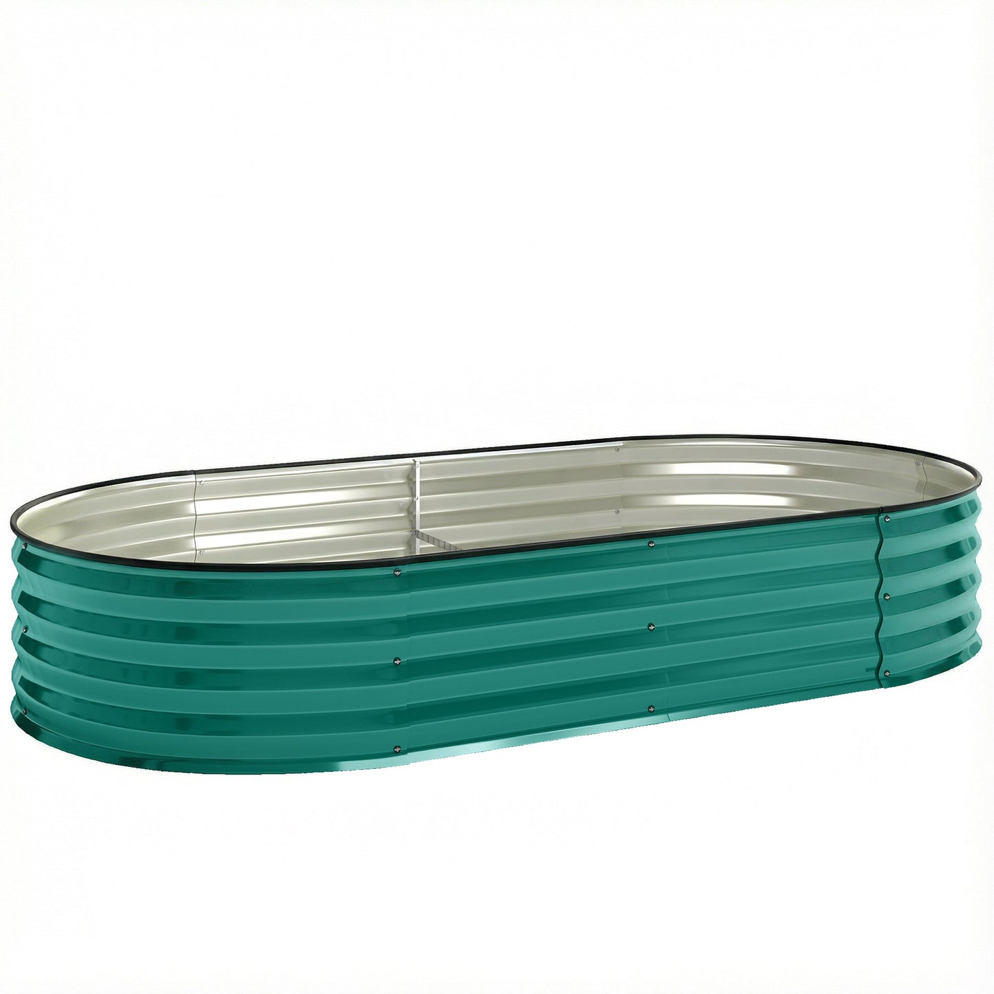 Galvanised Raised Beds for Garden, Metal Elevated Planter Box with Safety Edging, Easy DIY for Growing Flowers, Herbs, Succulents, 180 x 90 x 30cm, Light Green