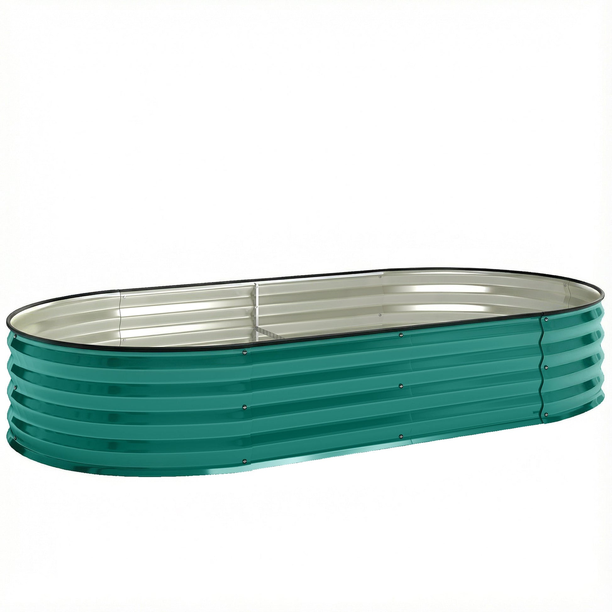 Galvanised Raised Beds for Garden, Metal Elevated Planter Box with Safety Edging, Easy DIY for Growing Flowers, Herbs, Succulents, 180 x 90 x 30cm, Light Green