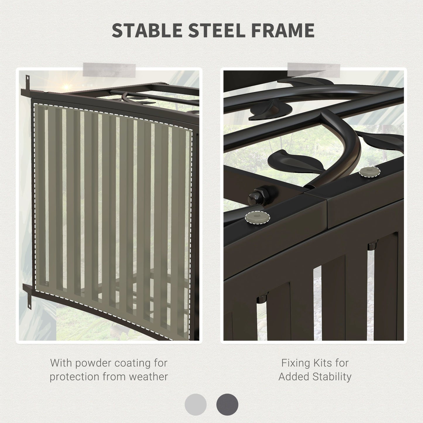 1.2M Metal Garden Bridge with Safety Railings, Classic Retro Arc Footbridge with Vine Pattern, Small Decorative Pond Bridge for Creeks Streams Borders, Black