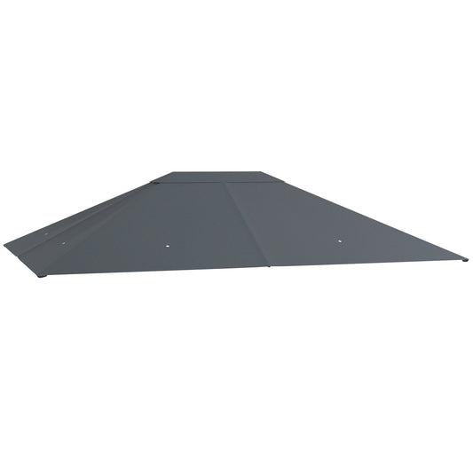 3 x 4m Gazebo Canopy Replacement Covers, Garden Gazebo Roof Replacement with Vents and Drain Holes, TOP COVER ONLY, Dark Grey