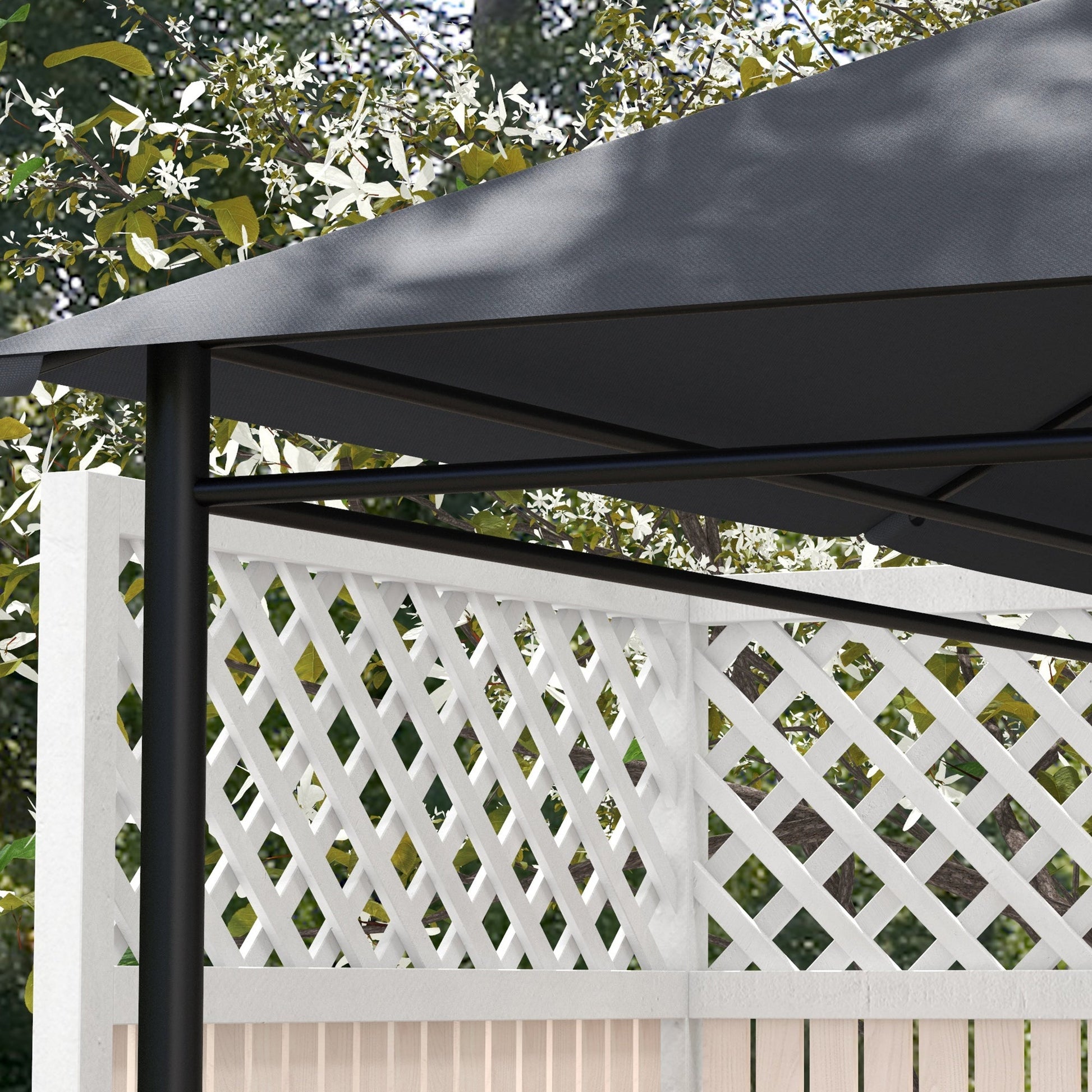 3 x 4m Gazebo Canopy Replacement Covers, Garden Gazebo Roof Replacement with Vents and Drain Holes, TOP COVER ONLY, Dark Grey