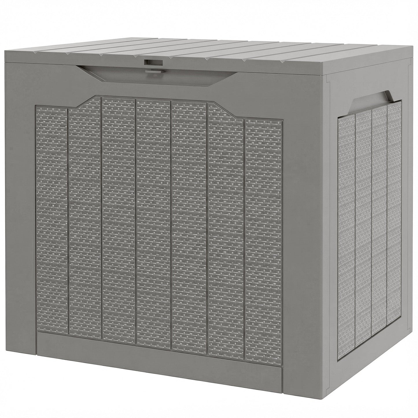 93L Plastic Garden Storage Box, Outdoor Storage Box with Handles, Waterproof Outdoor Storage Container for Garden Tools and Accessories, Khaki