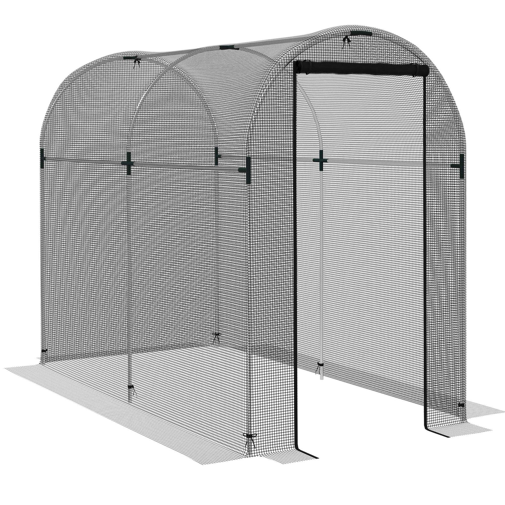 Fruit Cage Bird Netting, Heavy Duty Fruit and Vegetable Protection Tent with Zipped Door, Anti Bird, Insects, Small Animals, 1.2 x 2.4 x 1.9m, Black