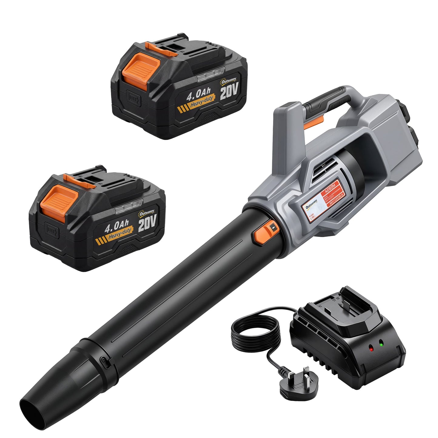 Leaf Blower Cordless with 2 x 4000mAh Batteries & Charger, 36V Lightweight Garden Blower with 1000W Brushless Motor, Turbo Boost and 3 Speed Levels for Leaves, Snow, Dust, Debris Removal