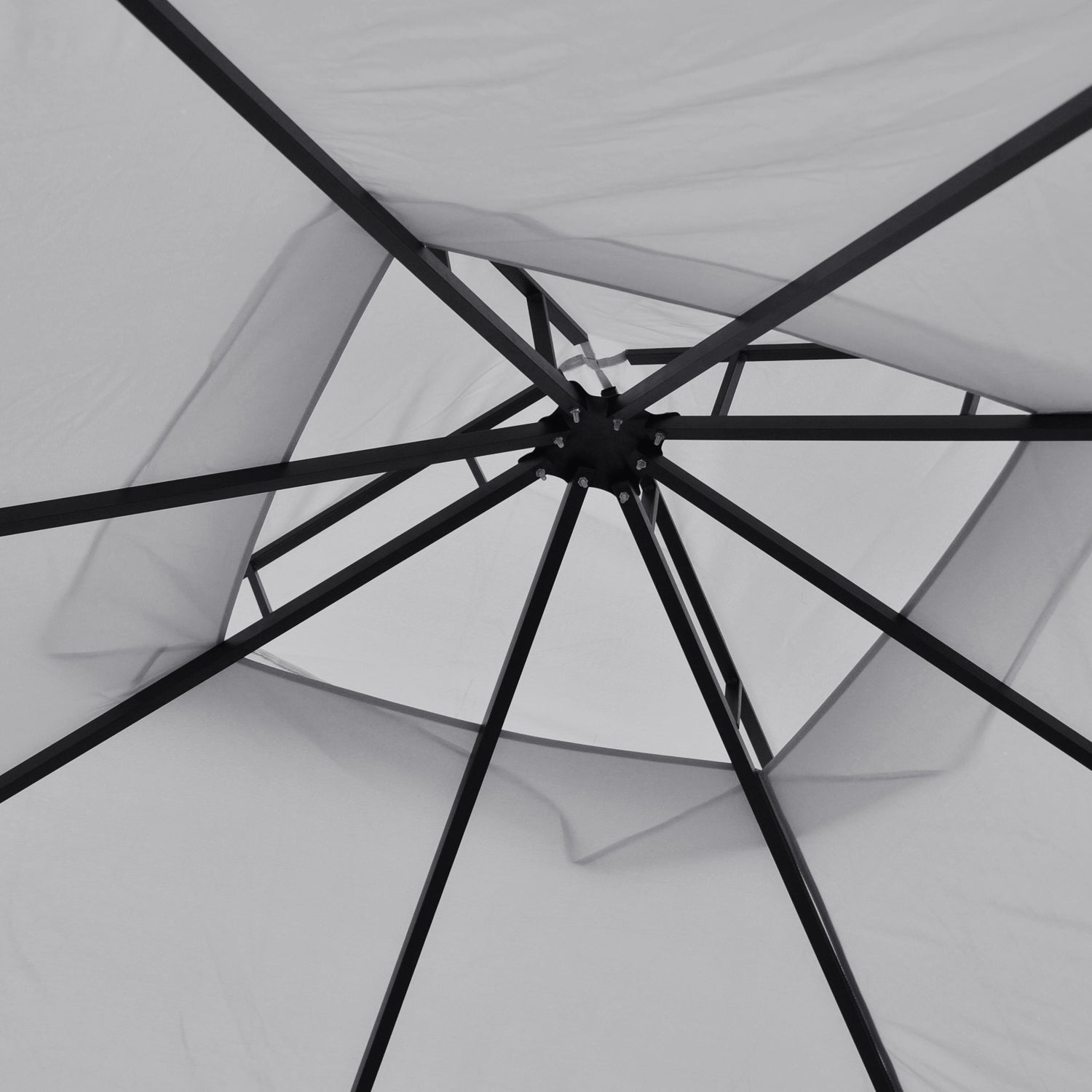 3 x 3m Garden Gazebo Patio Party Tent Shelter Outdoor Canopy Double Tier Sun Shade with Metal Frame and Netting, Light Grey