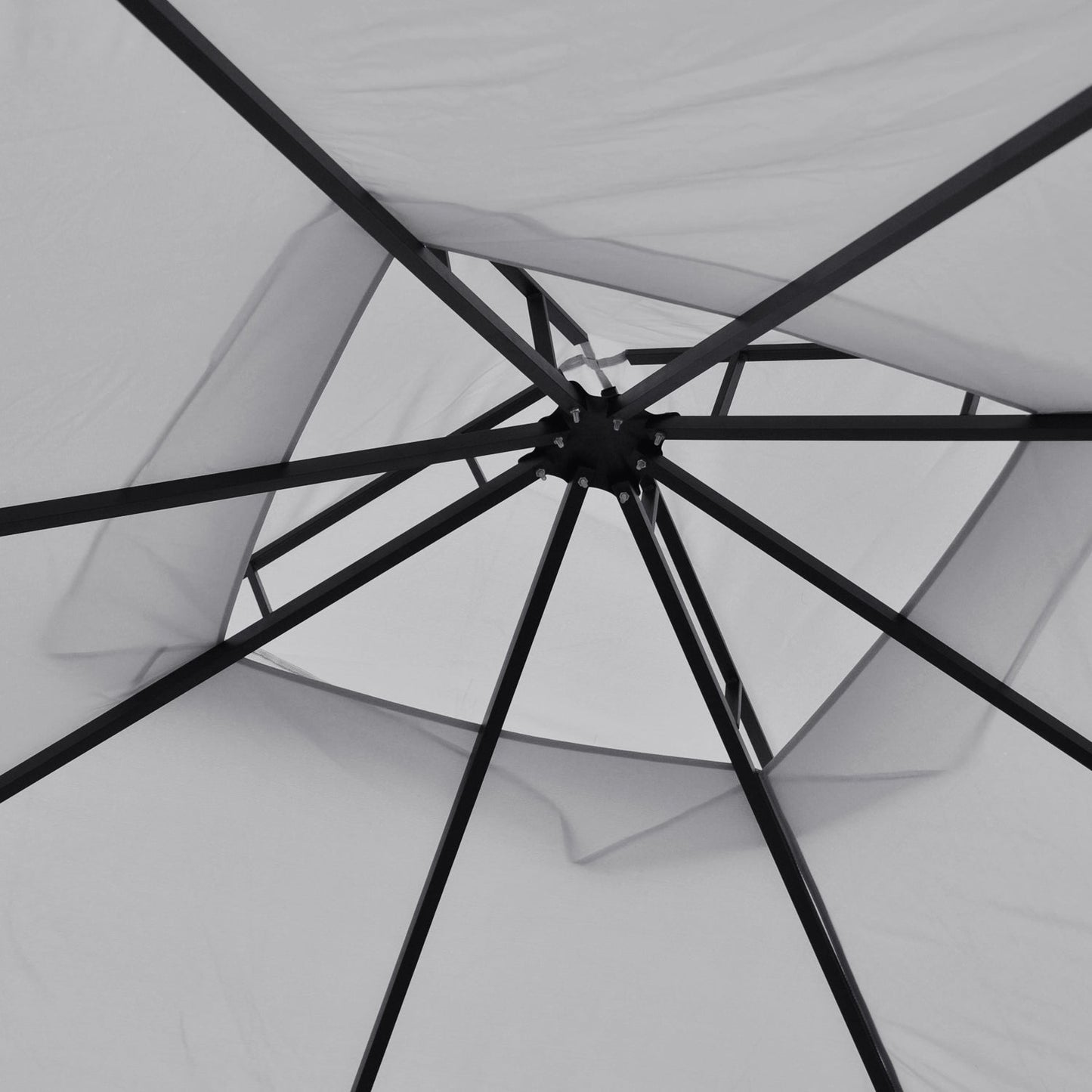 3 x 3m Garden Gazebo Patio Party Tent Shelter Outdoor Canopy Double Tier Sun Shade with Metal Frame and Netting, Light Grey