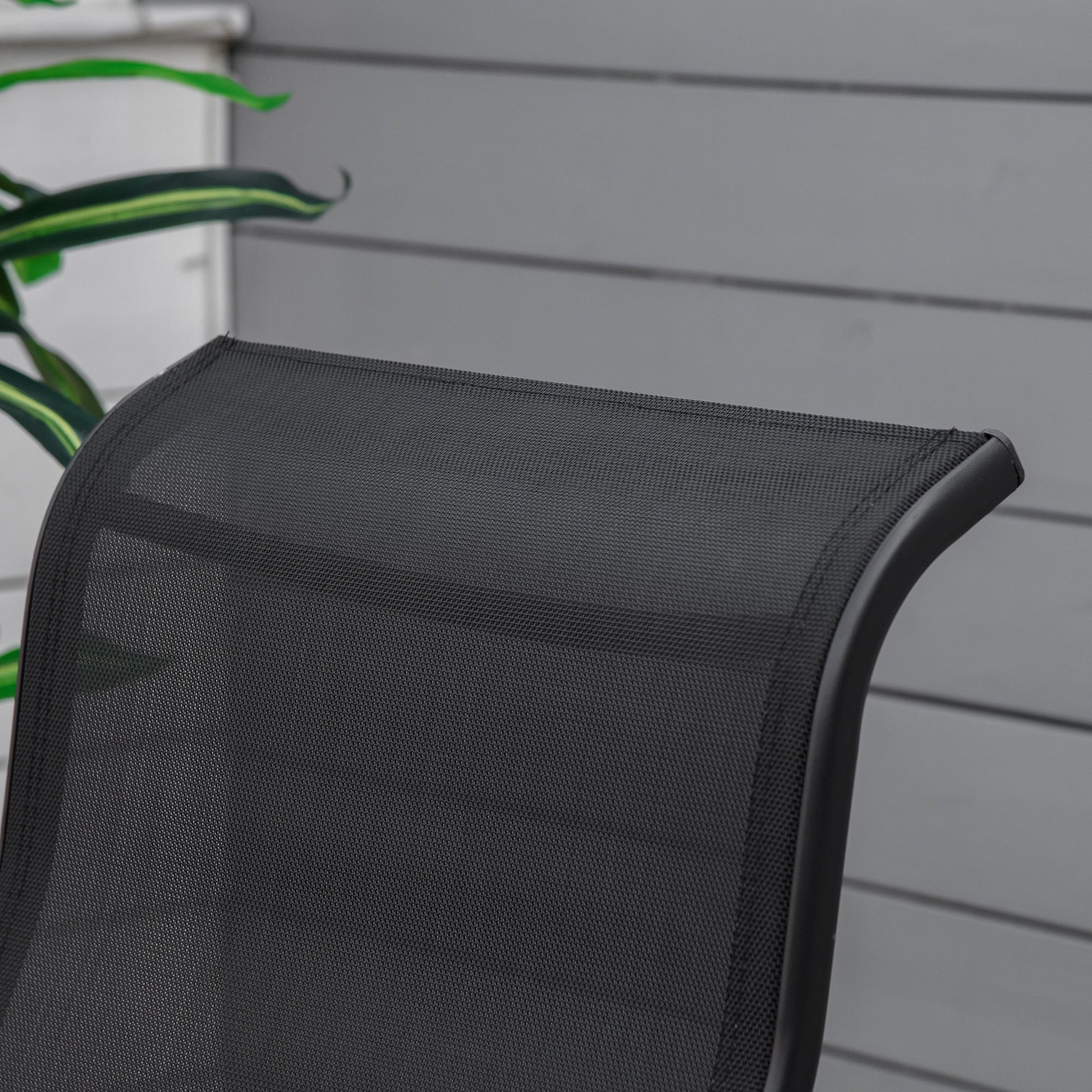 Outdoor Gliding Rocking Chair with Sturdy Metal Frame Garden Comfortable Swing Chair for Patio, Garden and Poolside, Black