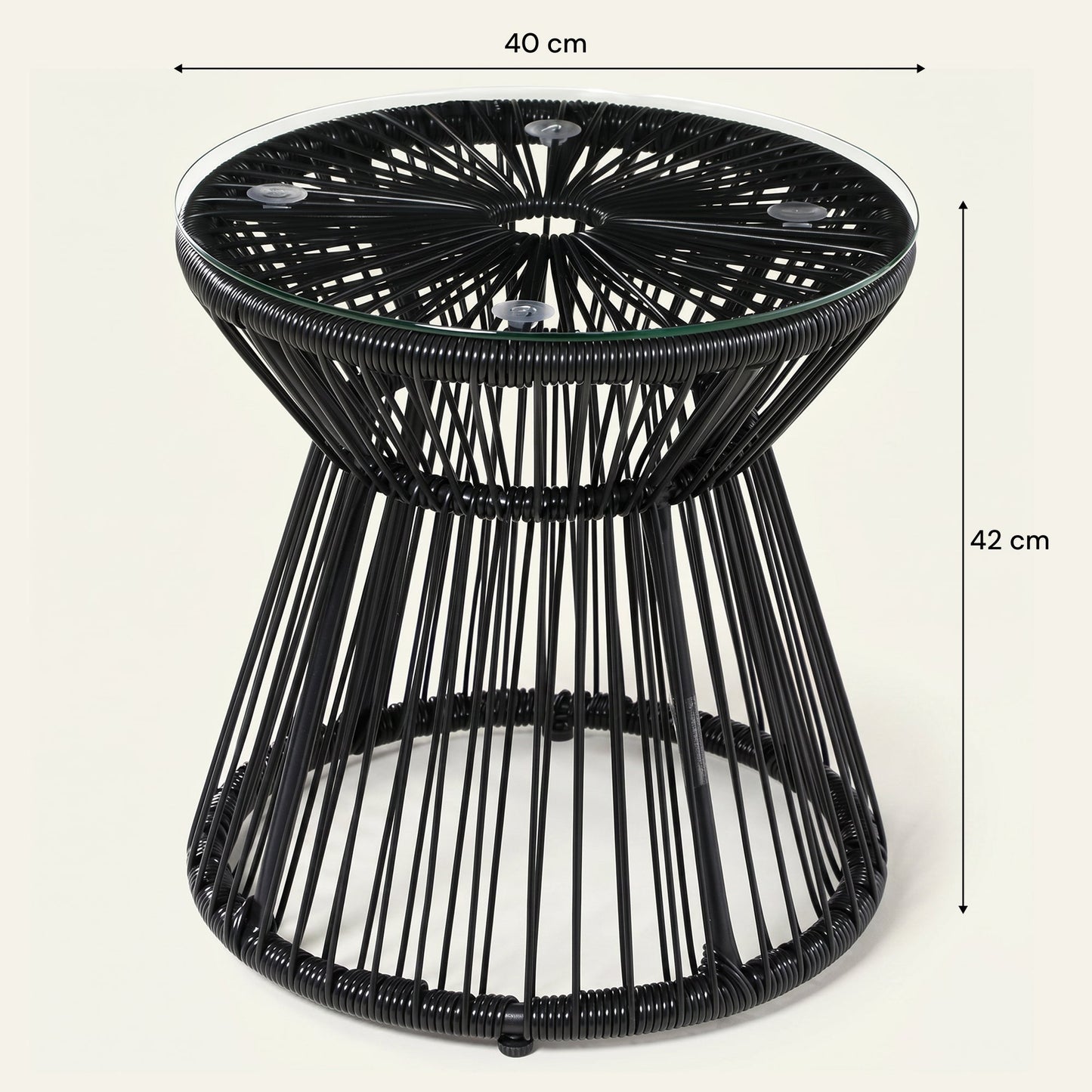 ARVOYA PE Rattan Side Table, Black