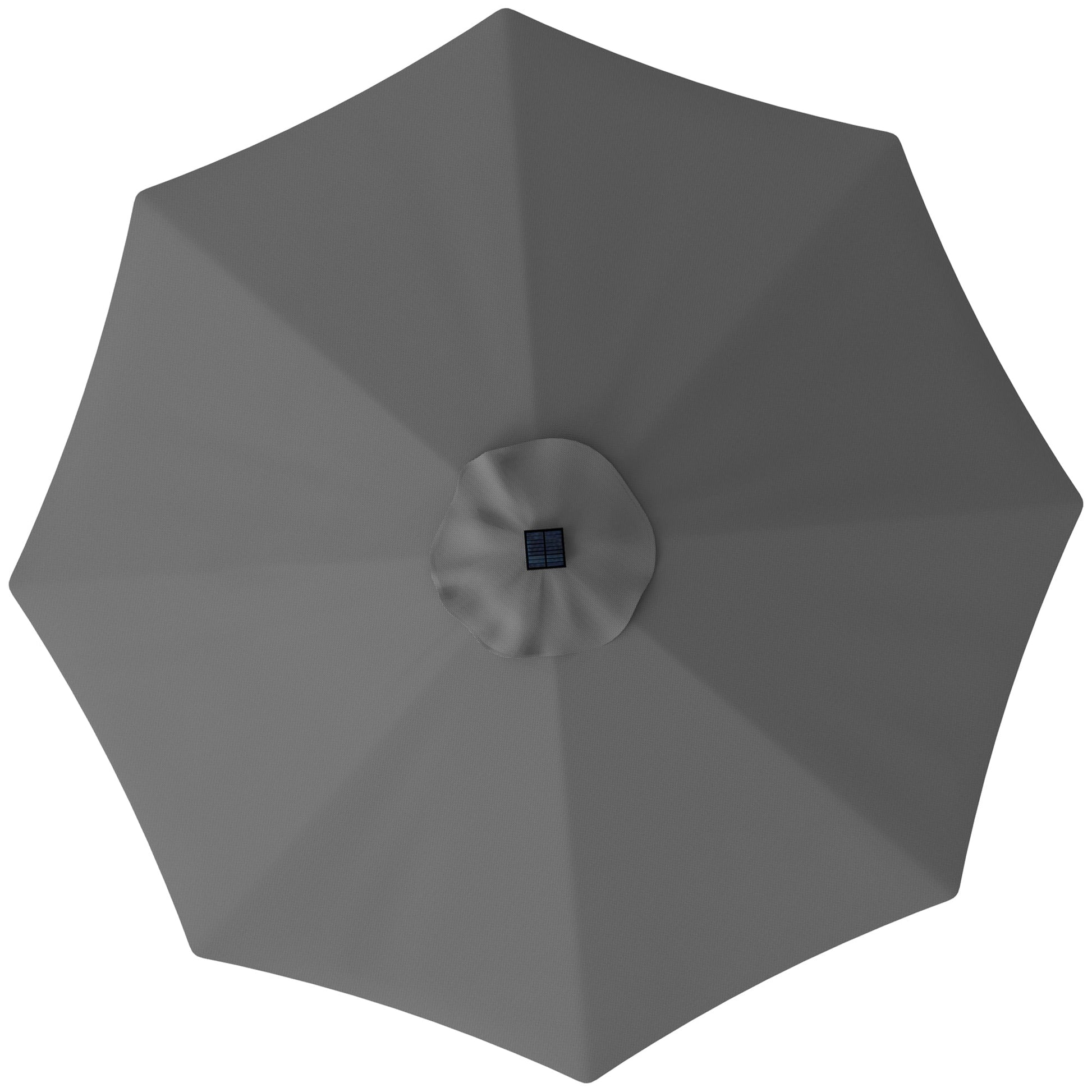3 m Replacement Parasol Canopy with Top Vent, UPF 50+ Garden Parasol Replacement Canopy, 8 Rib Parasol Cover Replacement Fits Various Frames, Grey