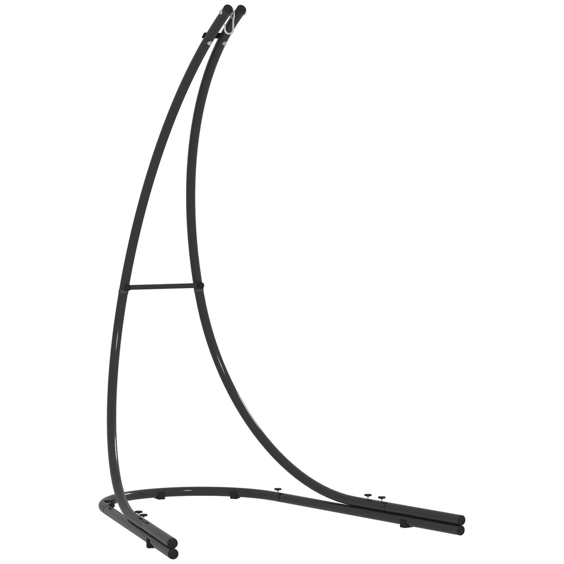Hammock Chair Stand Only, Hanging Chair Stand with Extra Large Base, Heavy Duty Metal Single Hammock Egg Swing Frame for Indoor Outdoor, 150 KG Load Capacity, Black