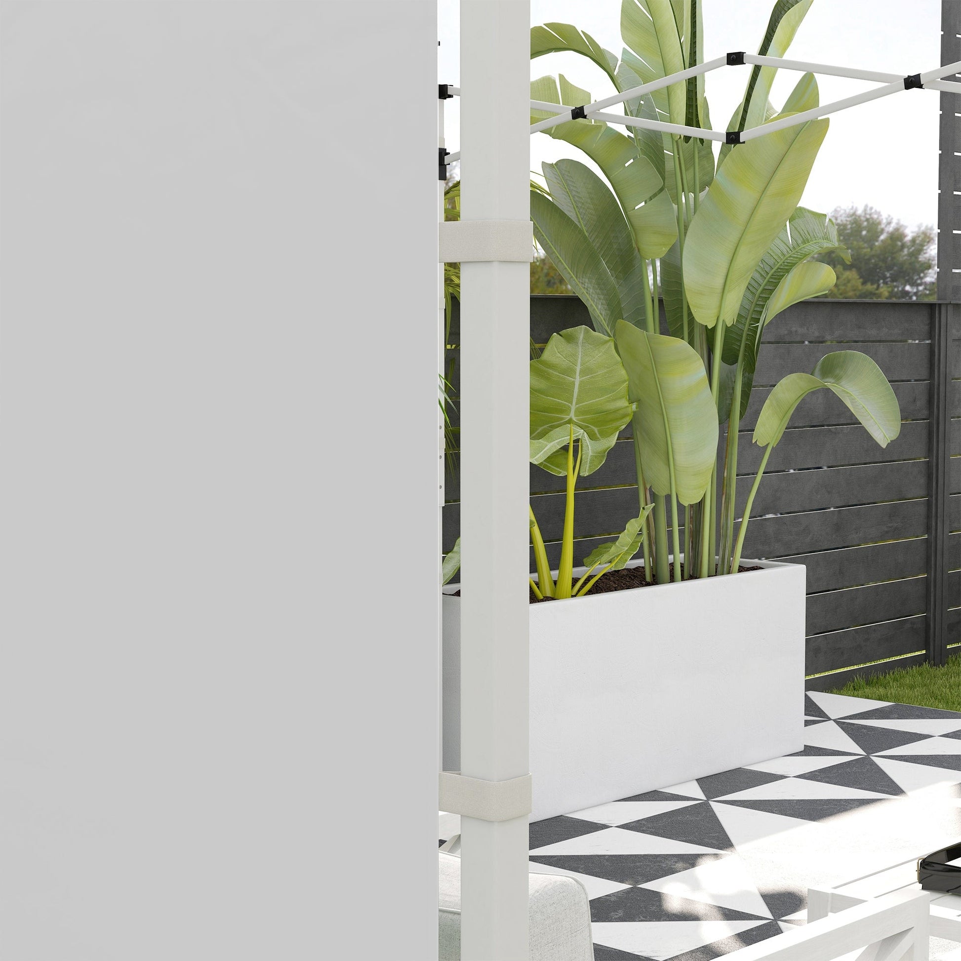Gazebo Side Panels with Windows and Doors, for 3x3(m) or 3x6m Pop Up Gazebo, 2 Pack Sides Replacement, White