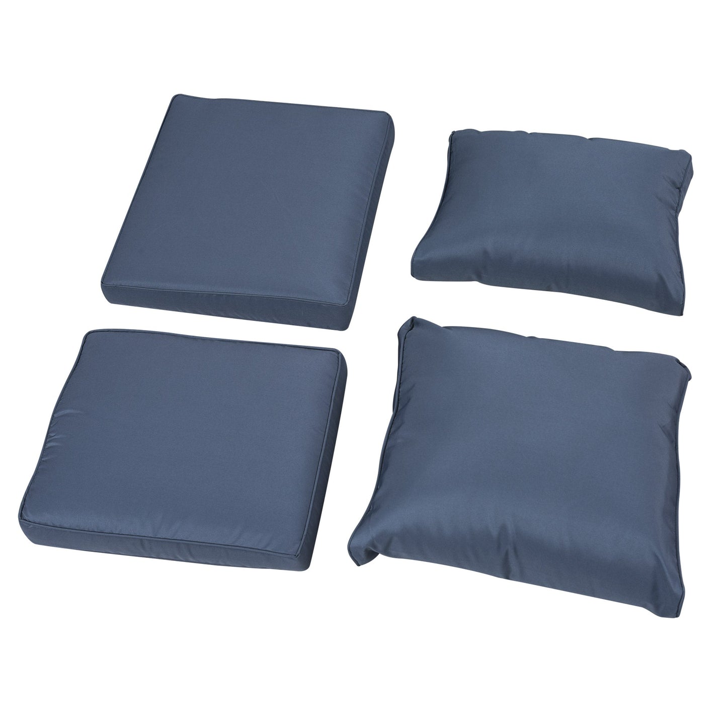 Rattan Garden Sofa Set With 3 Seater Sofa, 2 Reclining Single Sofa, Coffee Table, Footstool, Space-saving Outdoor Patio Wicker Furniture Set - Blue