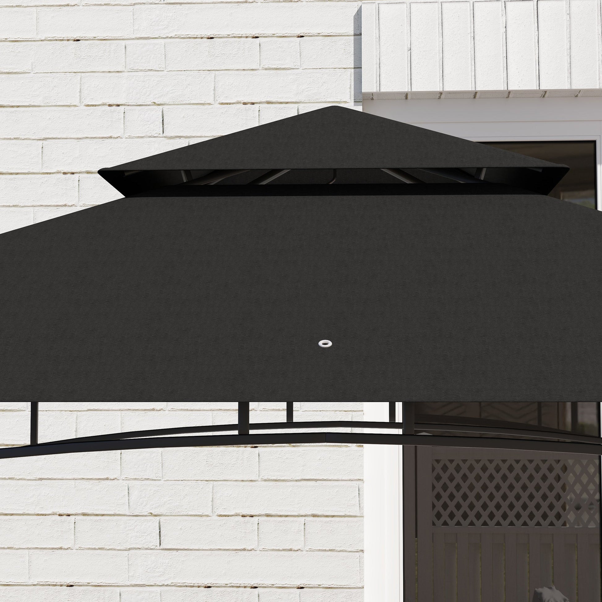 8' x 5' Grill Gazebo Canopy, Double Tiered Outdoor BBQ Gazebo Shelter with 2 Side Shelves, Storage Baskets, Hook for Garden, Patio, Barbecue, Picnic, Dark Grey