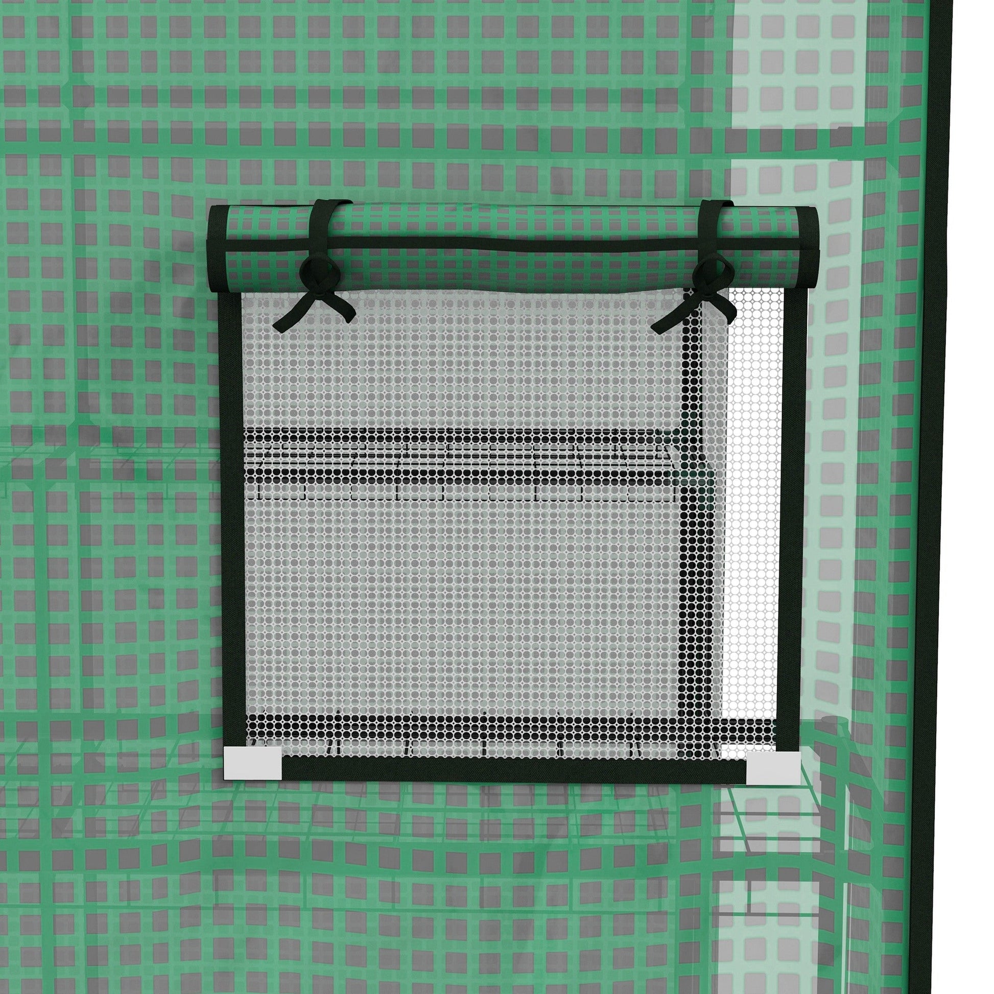 Walk-in Greenhouse Cover Replacement with Roll-up Door and Mesh Windows, Reinforced PE Hot House Cover, COVER ONLY, 140 x 143 x 190cm, Green