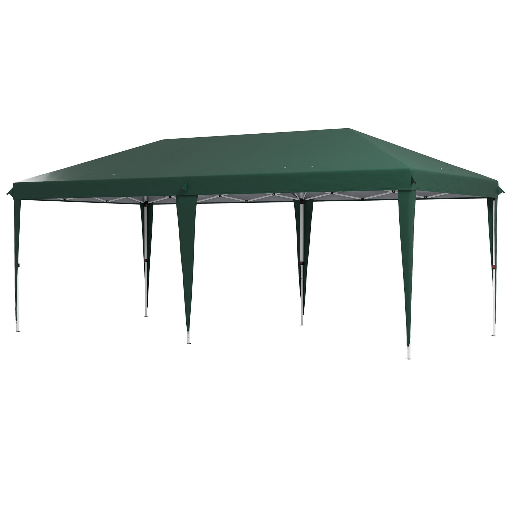 Pop Up Gazebo 3 x 6m, Foldable Canopy Tent, Height Adjustable Wedding Awning Canopy w/ Carrying Bag, Green