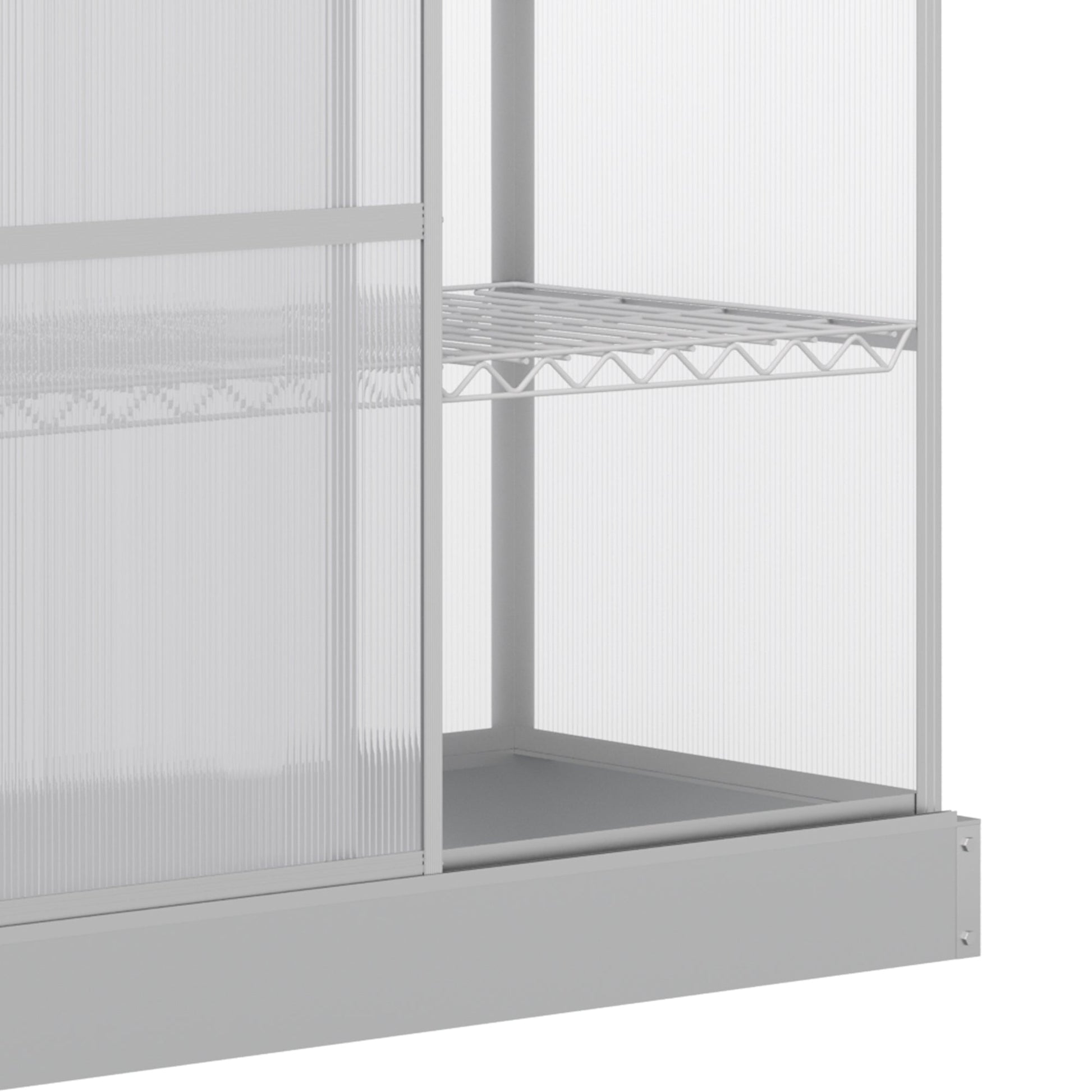 3 Tier Greenhouse Garden Outdoor Cold Frame Plant Flower Growth Transparent Polycarbonate Board Openable Roof Sliding Door w/ Foundation 131L x 58W x 140H cm