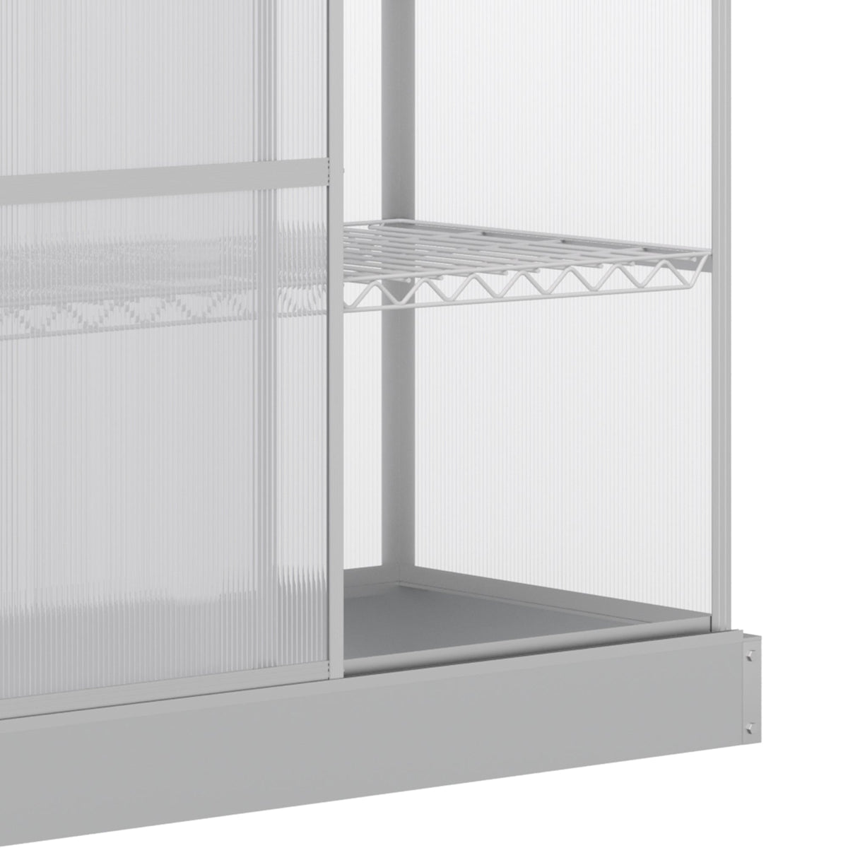 3 Tier Greenhouse Garden Outdoor Cold Frame Plant Flower Growth Transparent Polycarbonate Board Openable Roof Sliding Door w/ Foundation 131L x 58W x 140H cm