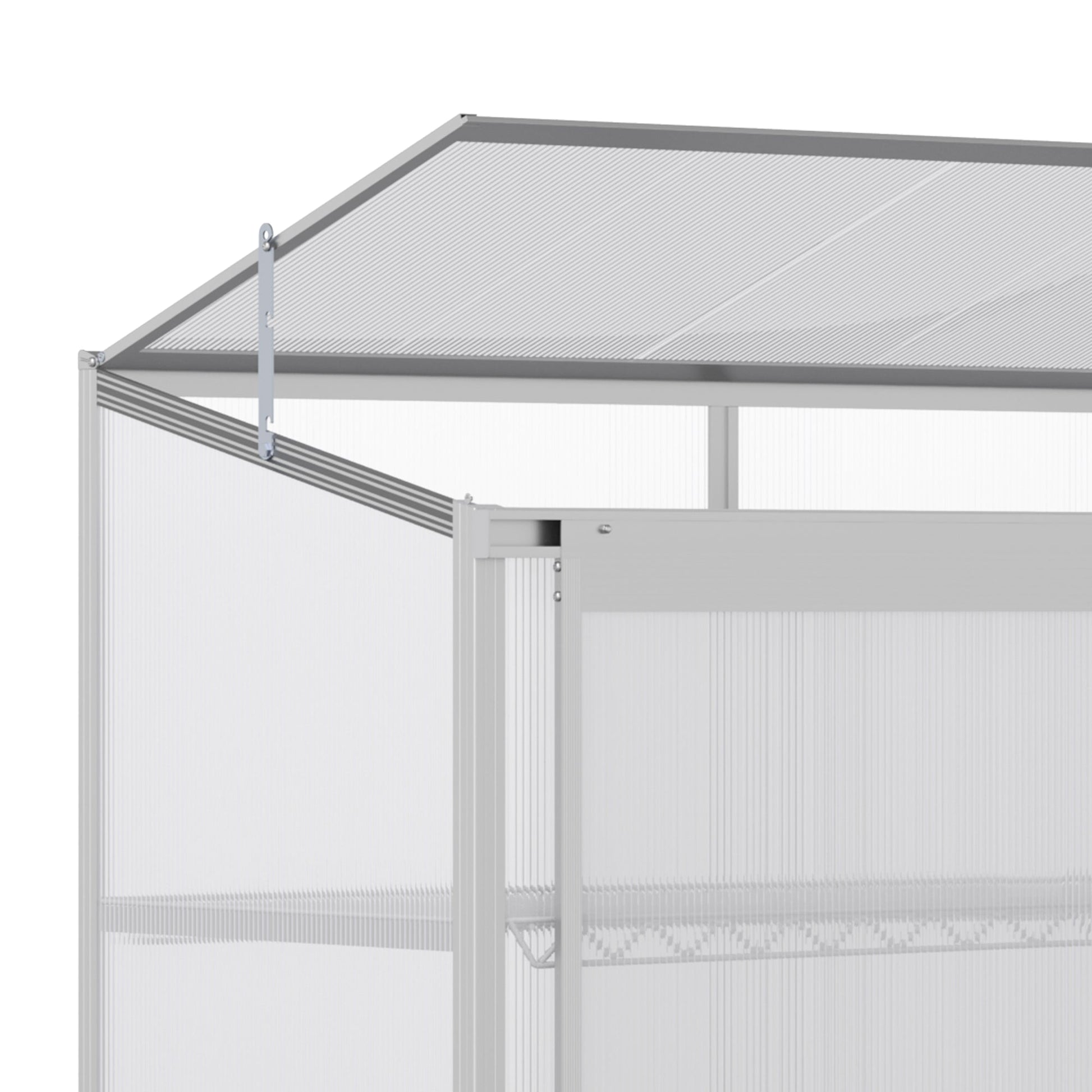 3 Tier Greenhouse Garden Outdoor Cold Frame Plant Flower Growth Transparent Polycarbonate Board Openable Roof Sliding Door w/ Foundation 131L x 58W x 140H cm