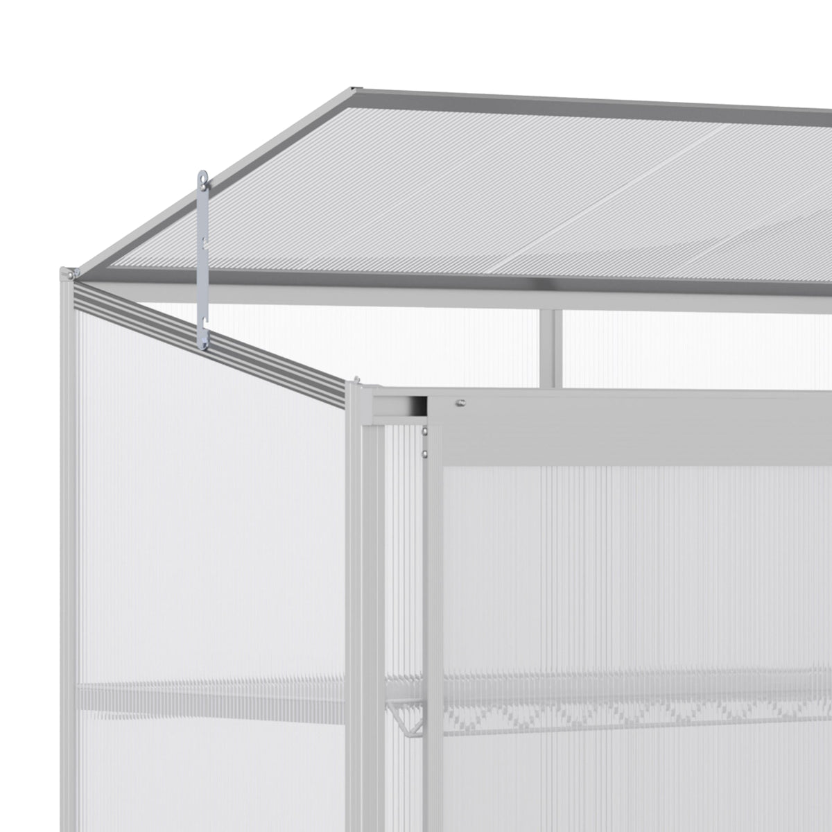 3 Tier Greenhouse Garden Outdoor Cold Frame Plant Flower Growth Transparent Polycarbonate Board Openable Roof Sliding Door w/ Foundation 131L x 58W x 140H cm