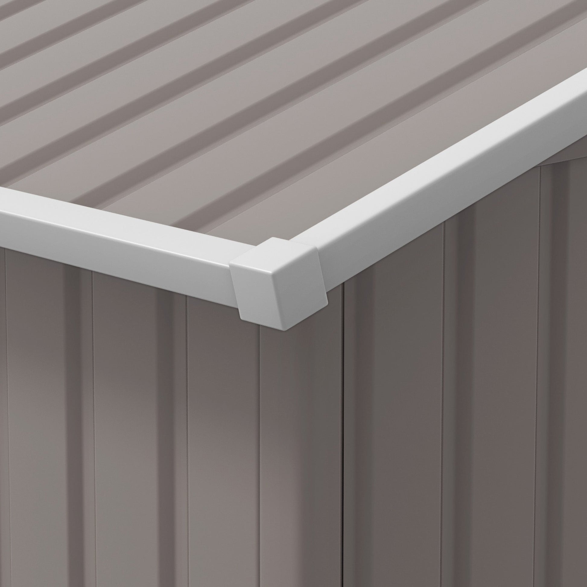 13 x 11ft Metal Garden Shed, Outdoor Storage Tool House with Ventilation Slots, Foundation Kit and Lockable Double Doors, Light Grey