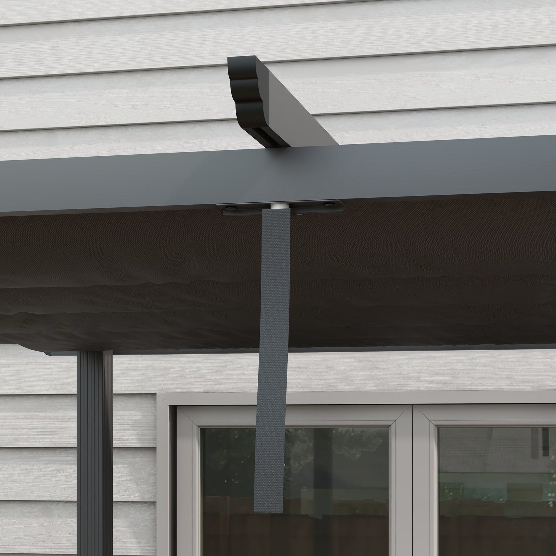 3 x 3(m) Pergola with Retractable Roof, Aluminium Frame Garden Gazebo Canopy Outdoor Sun Shade Shelter for Grill, Patio, Deck, Dark Grey