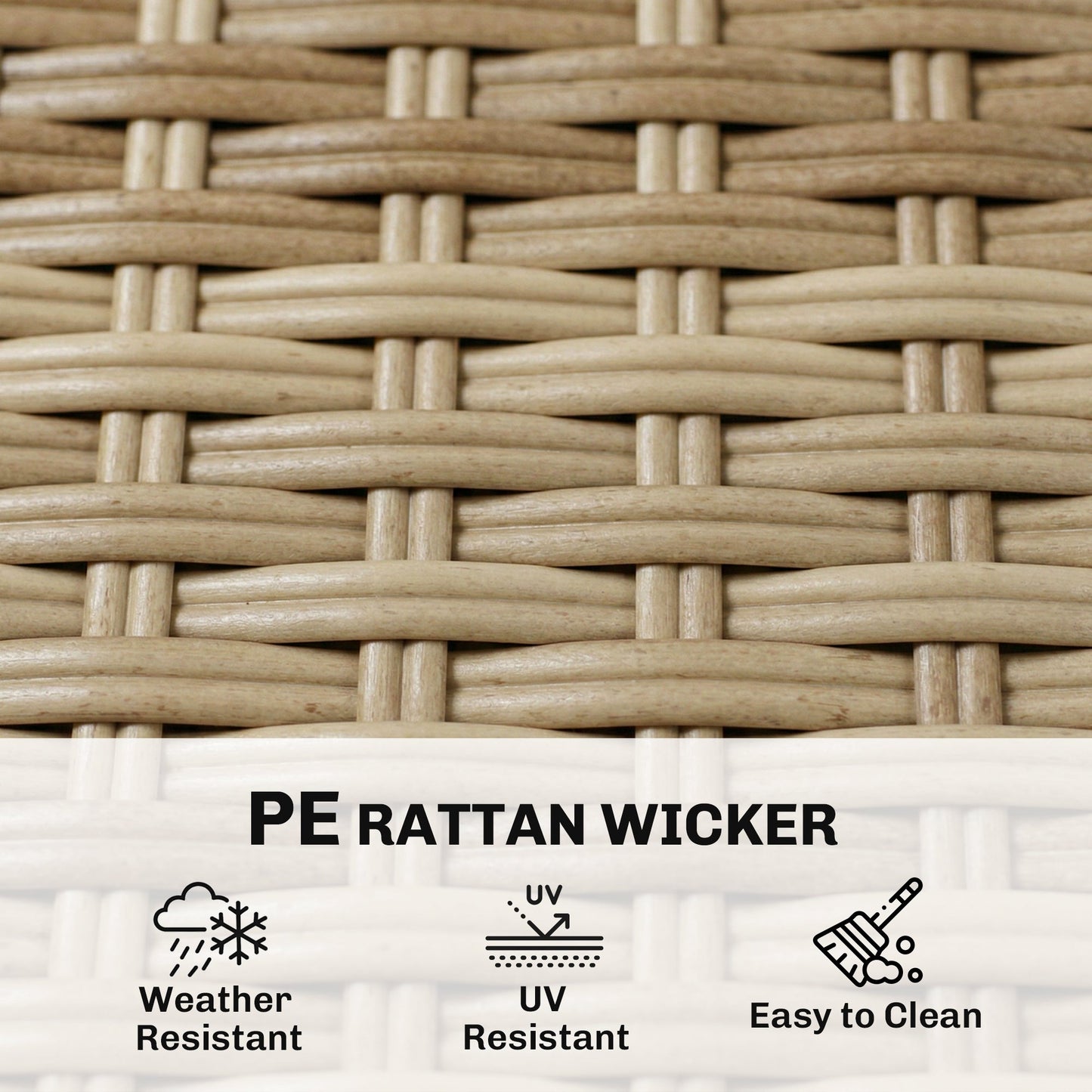 4 Seater Rattan Dining Set with Parasol, 6 Piece Garden Table and Stackable Chairs with Tempered Glass Tabletop, All-Weather Outdoor Rattan Furniture Set for Patio, Light Brown