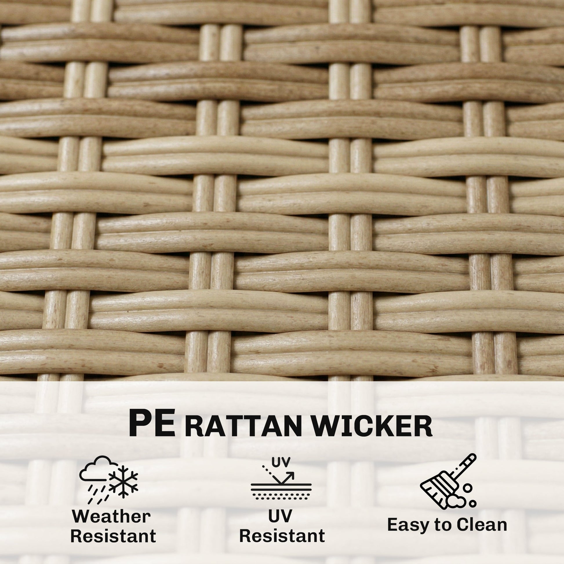 4 Seater Rattan Dining Set with Parasol, 6 Piece Garden Table and Stackable Chairs with Tempered Glass Tabletop, All-Weather Outdoor Rattan Furniture Set for Patio, Light Brown