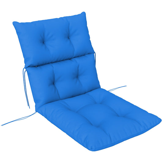 Tufted Adirondack Chair Cushion, Thick Garden Seat Cushion Pad with Backrest, Rocking Chair Cushion with Ties for Outdoor and Indoor Use, Blue