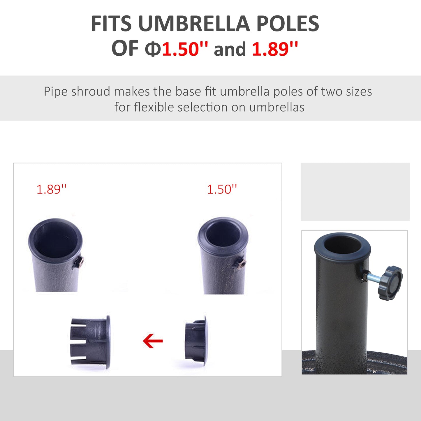 12kg Garden Parasol Base, Round Resin Sun Umbrella Base, Outdoor Umbrella Stand for 38mm or 48mm Outdoor Umbrella Poles, Bronze Tone