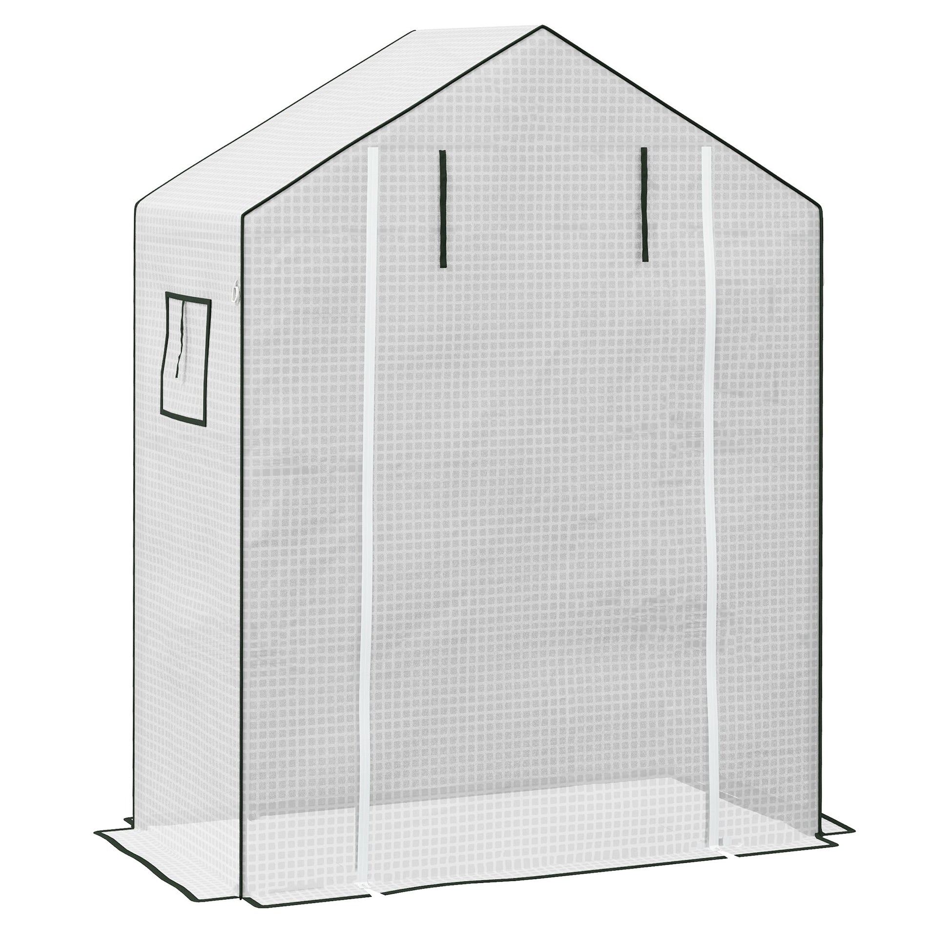 Walk-in Greenhouse Cover Replacement with Roll-up Door and Mesh Windows, Reinforced PE Hot House, Cover COVER ONLY, 140 x 73 x 190cm, White