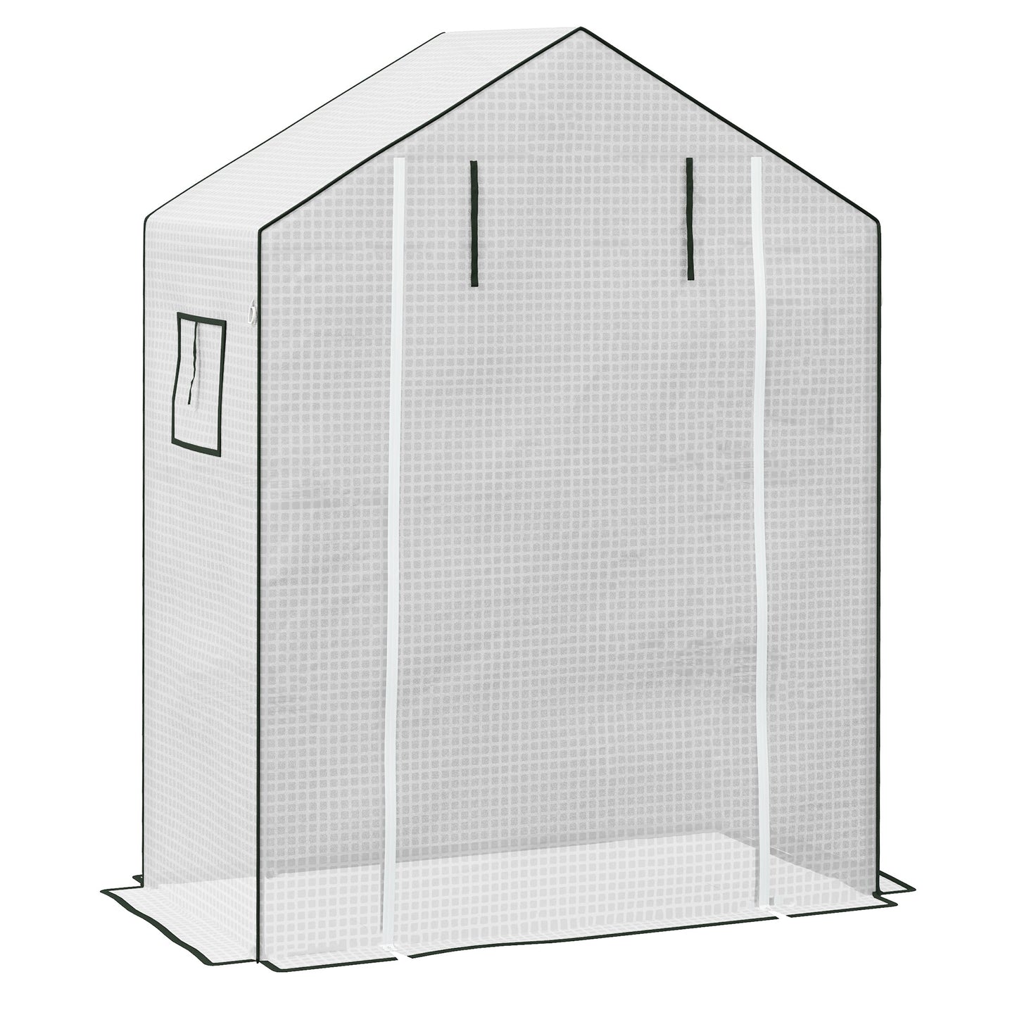 Walk-in Greenhouse Cover Replacement with Roll-up Door and Mesh Windows, Reinforced PE Hot House, Cover COVER ONLY, 140 x 73 x 190cm, White