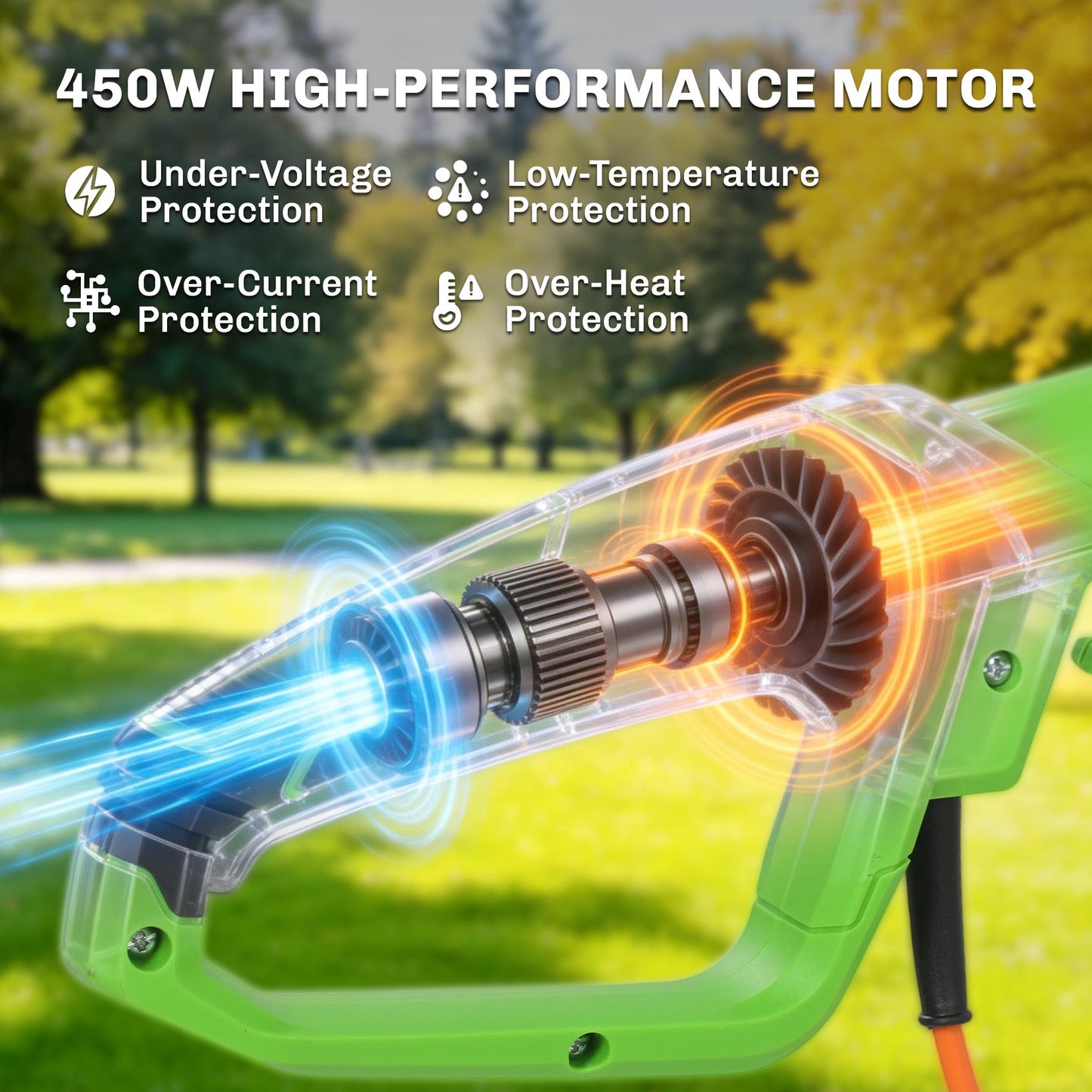 2.6m Corded Extendable Hedge Trimmer with 90° Adjustable Head, 450W Telescopic Electric Hedge Cutter Long Reach with 51cm Dual Action Blades, Shoulder Strap, 10m Cable for Branches, Shrubs